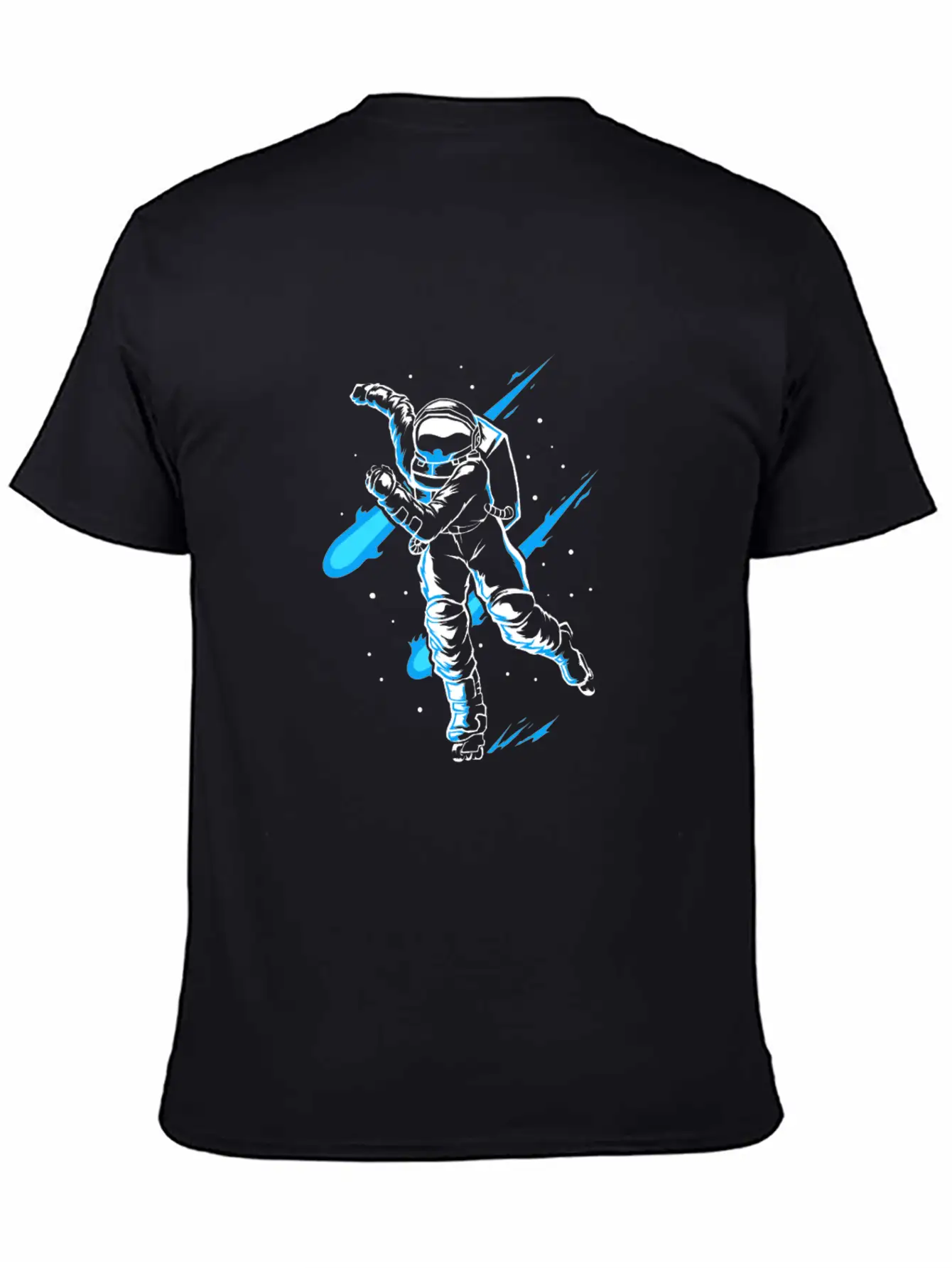 Astronaut Ice Skates Funny Ice Skater Lightweight Cotton T-Shirt – Daily Comfort Graphic Shirt