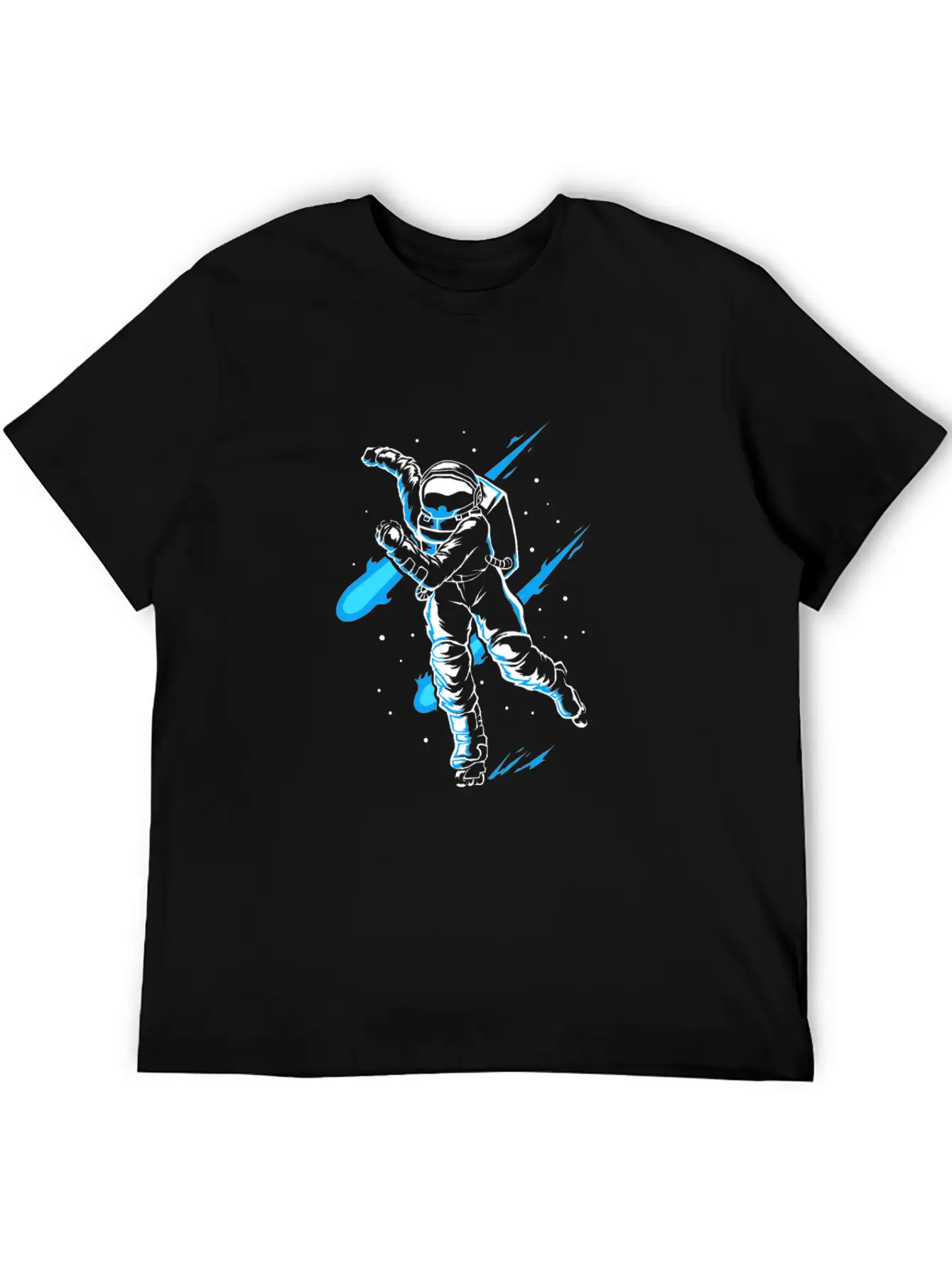 Astronaut Ice Skates Funny Ice Skater Lightweight Cotton T-Shirt – Daily Comfort Graphic Shirt