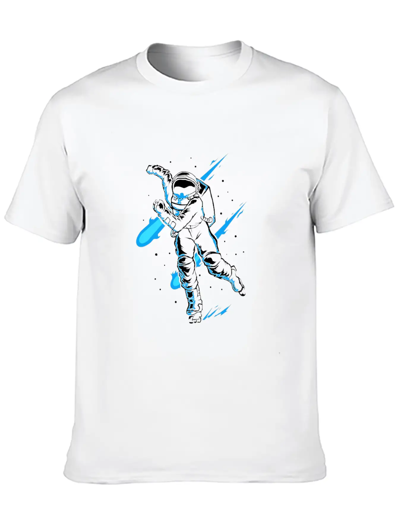 Astronaut Ice Skates Funny Ice Skater Lightweight Cotton T-Shirt – Daily Comfort Graphic Shirt