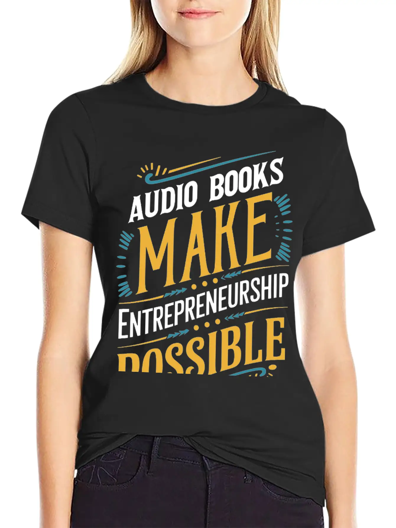 Audio Books Make Entrepreneurship Possible Lightweight Cotton T-Shirt – Daily Comfort Graphic Shirt