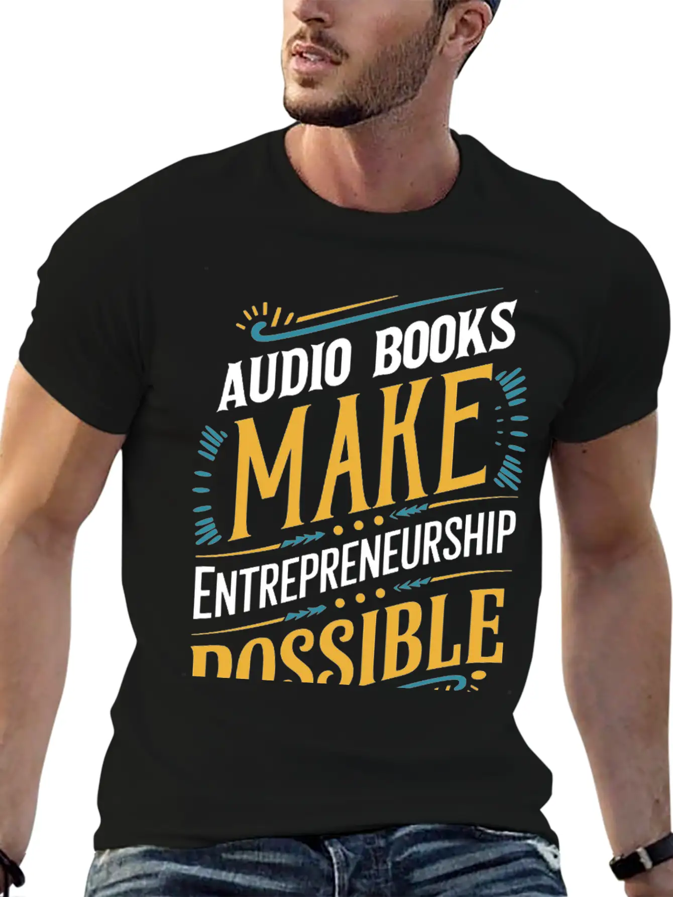 Audio Books Make Entrepreneurship Possible Lightweight Cotton T-Shirt – Daily Comfort Graphic Shirt