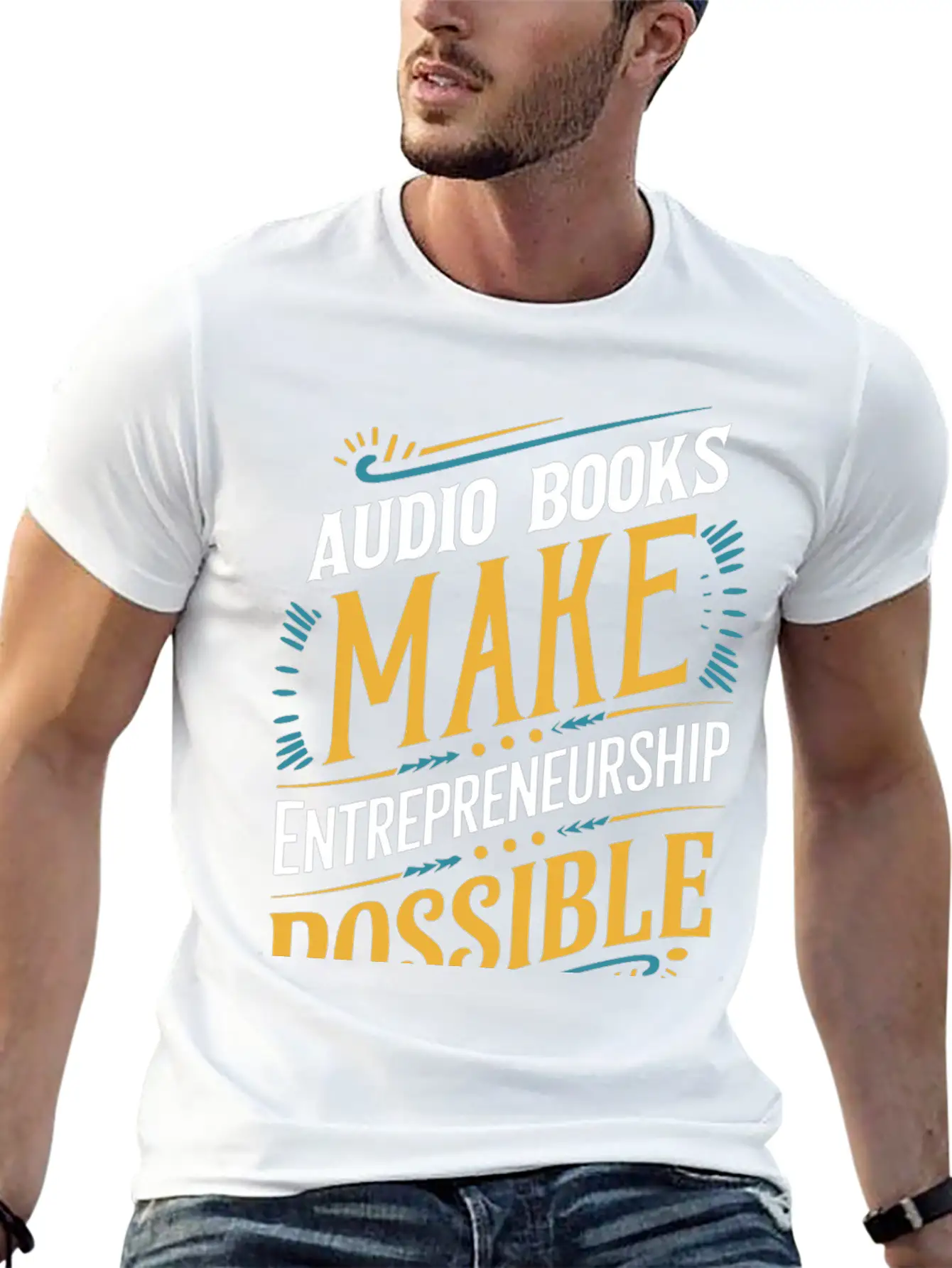 Audio Books Make Entrepreneurship Possible Lightweight Cotton T-Shirt – Daily Comfort Graphic Shirt