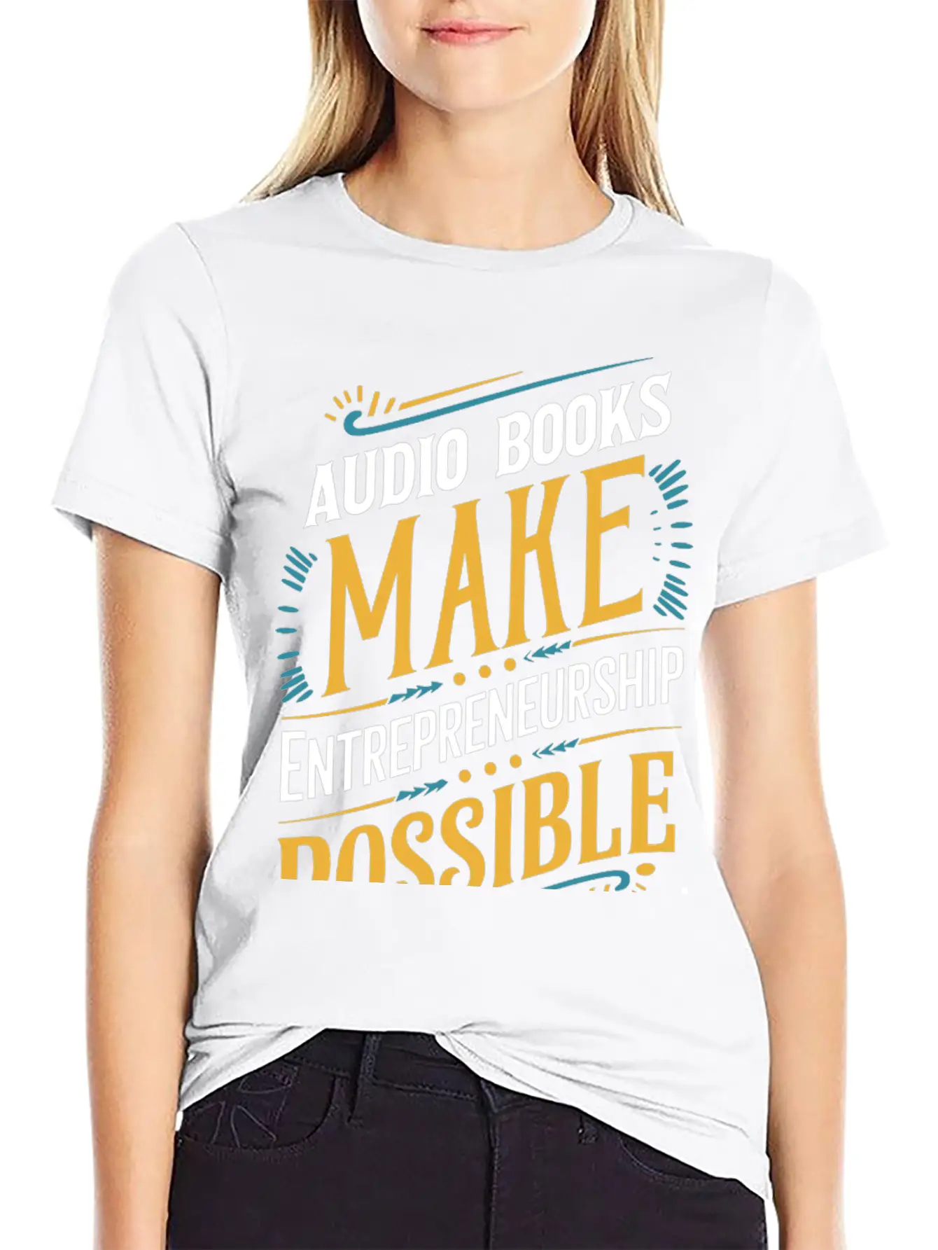 Audio Books Make Entrepreneurship Possible Lightweight Cotton T-Shirt – Daily Comfort Graphic Shirt