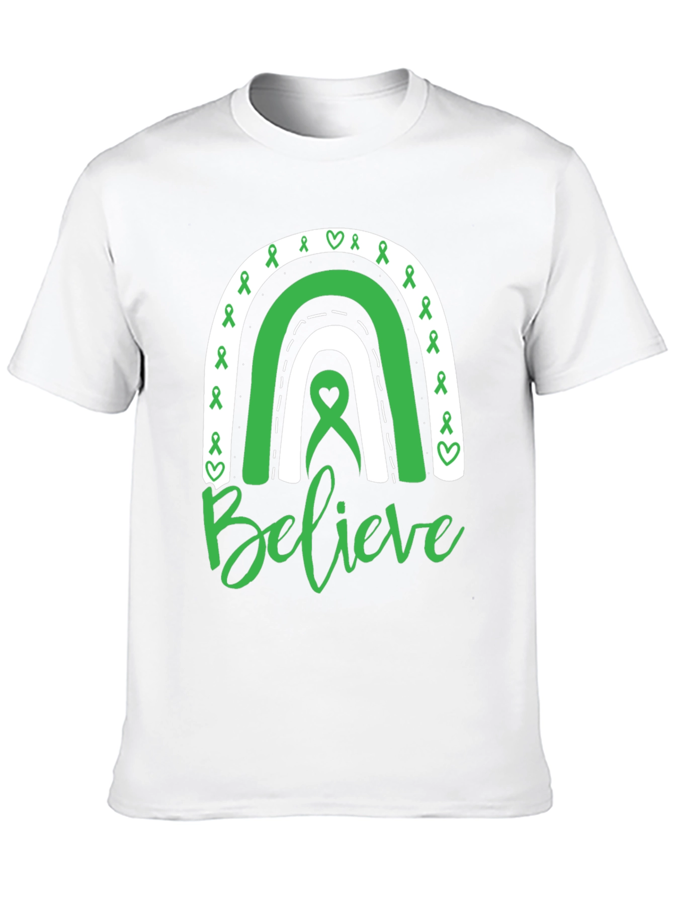 Believe Green Ribbon Rainbow T-Shirt