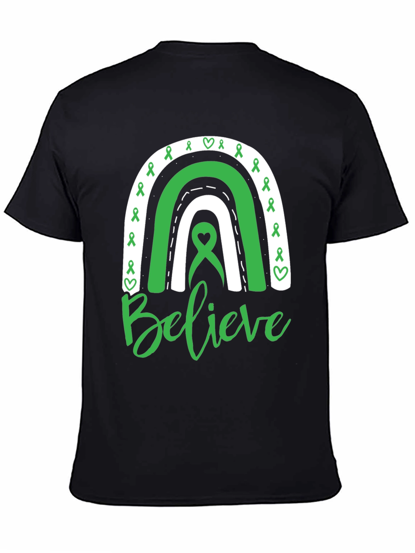 Believe Green Ribbon Rainbow T-Shirt
