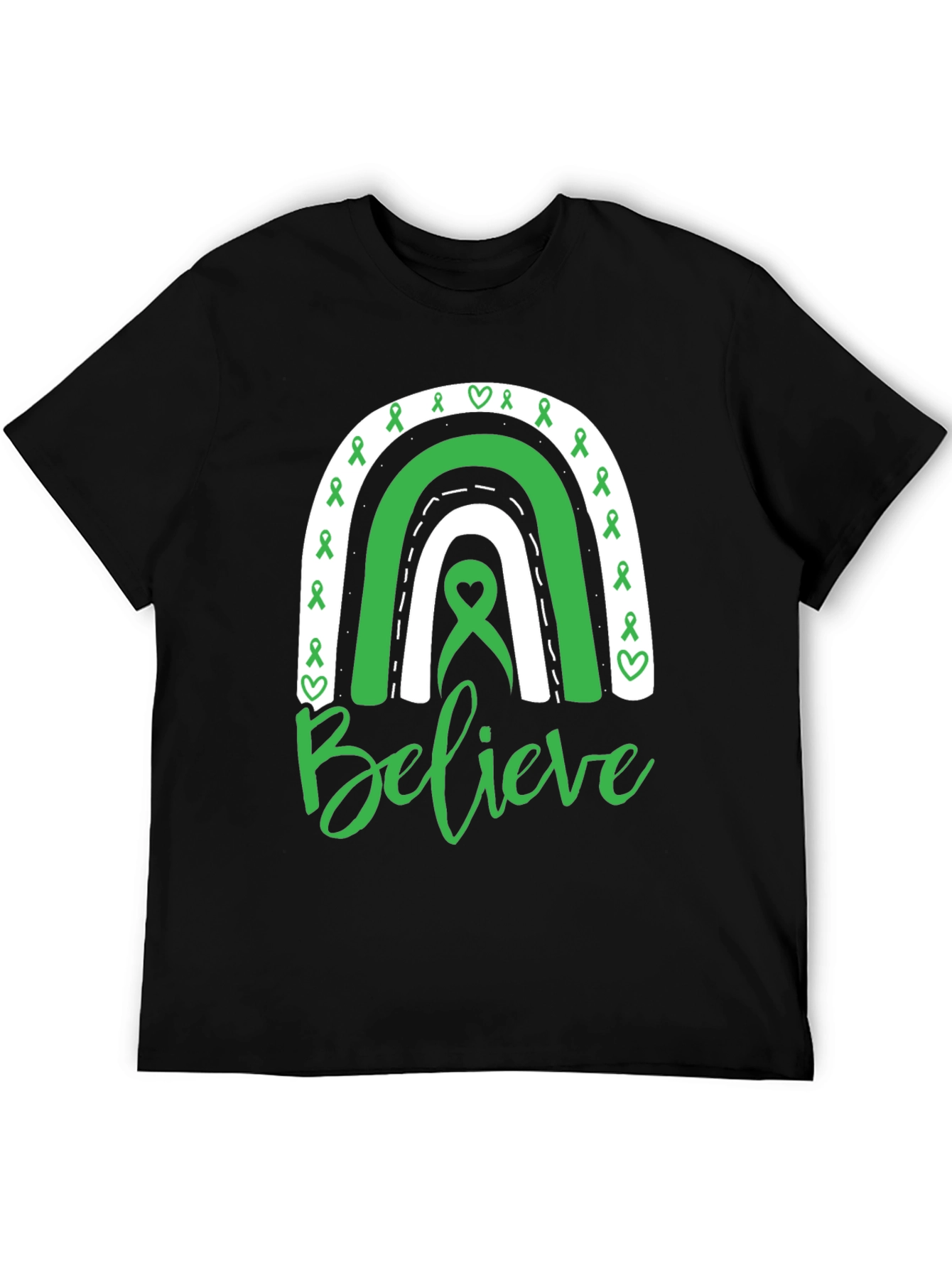 Believe Green Ribbon Rainbow T-Shirt
