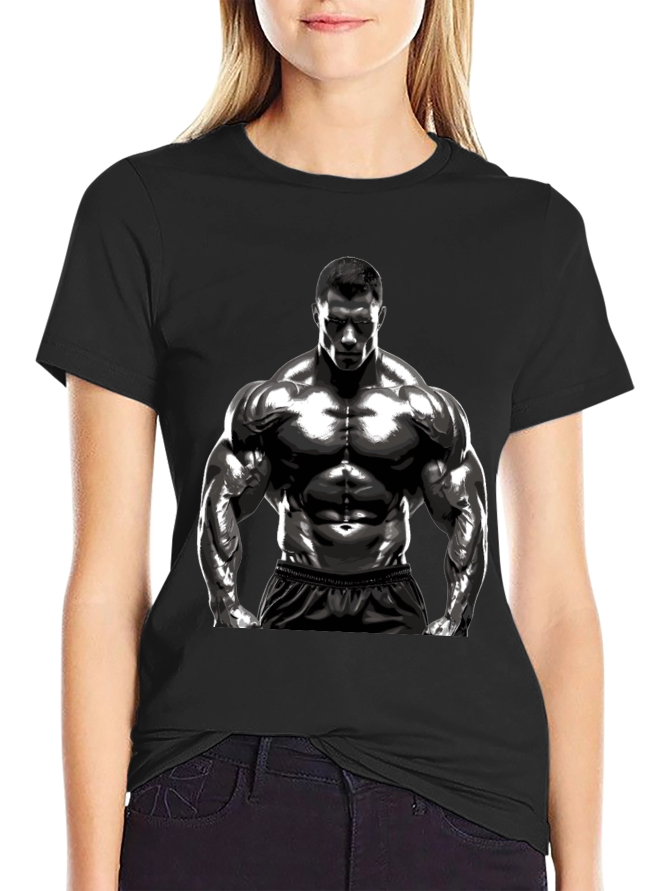 Bodybuilder Graphic T-Shirt - Black