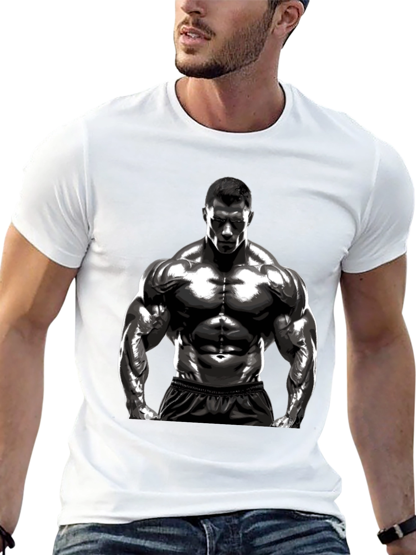 Bodybuilder Graphic T-Shirt - Black