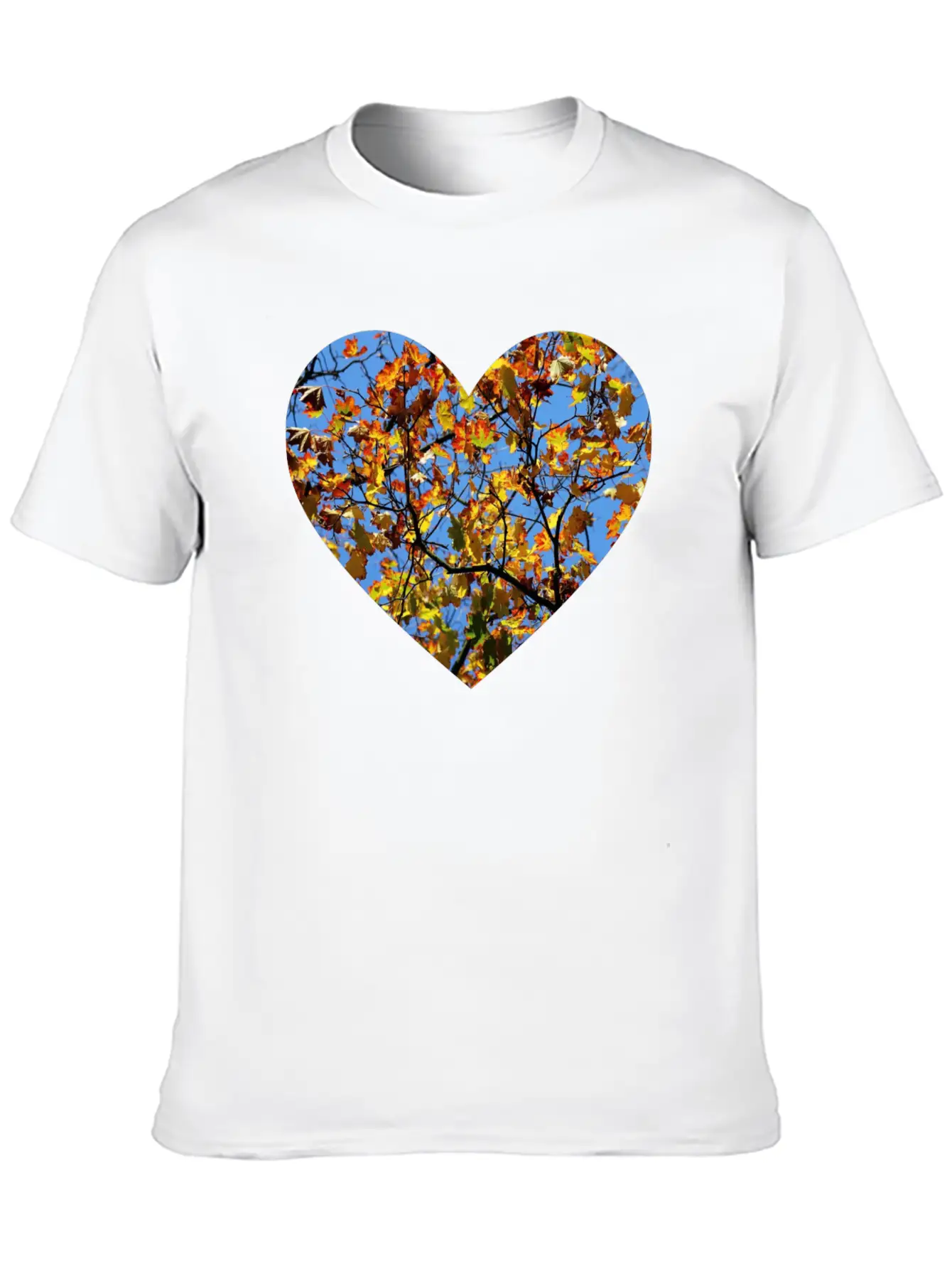 Autumn Heart Lightweight Cotton T-Shirt – Daily Comfort Graphic Shirt