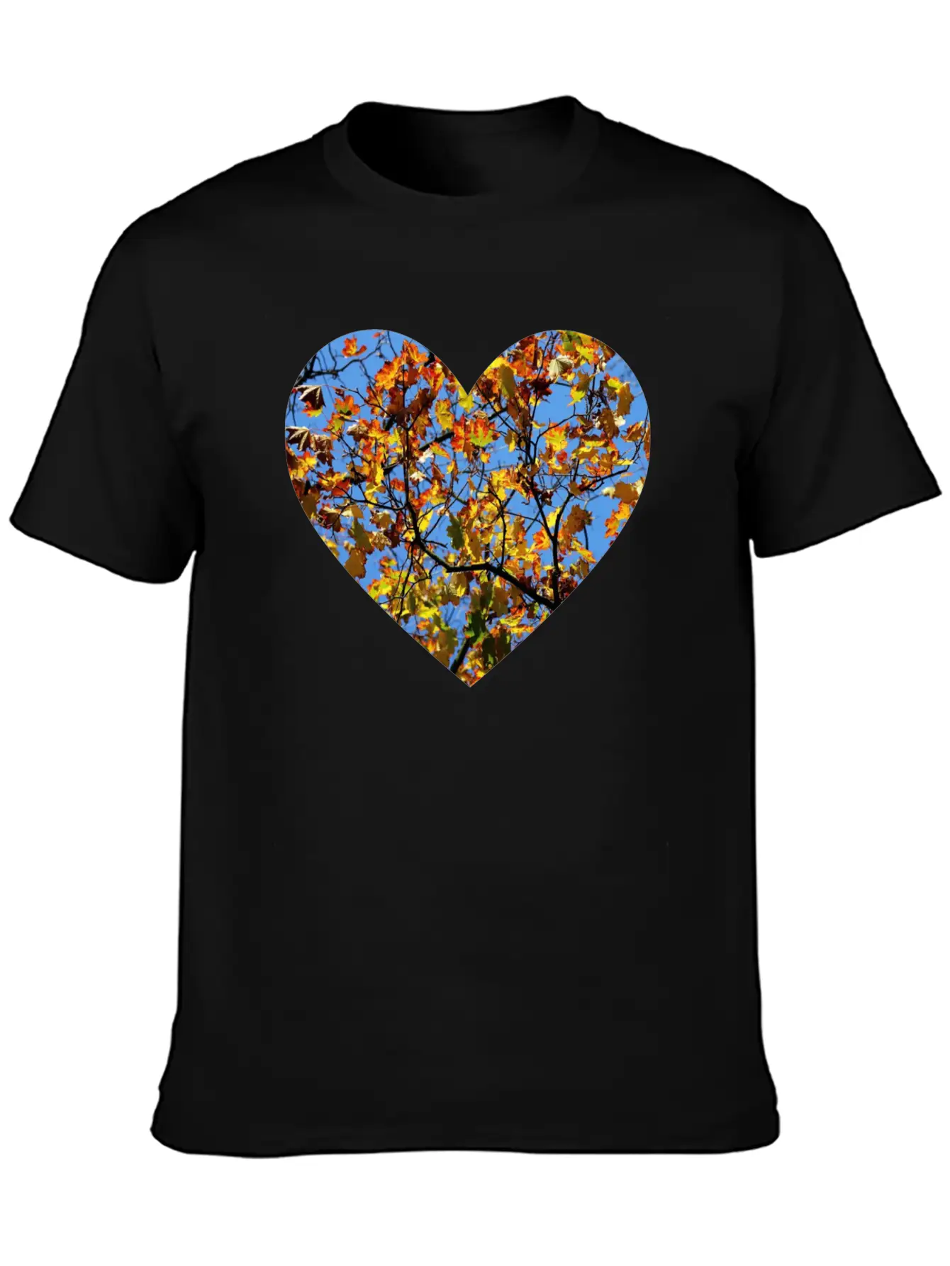 Autumn Heart Lightweight Cotton T-Shirt – Daily Comfort Graphic Shirt