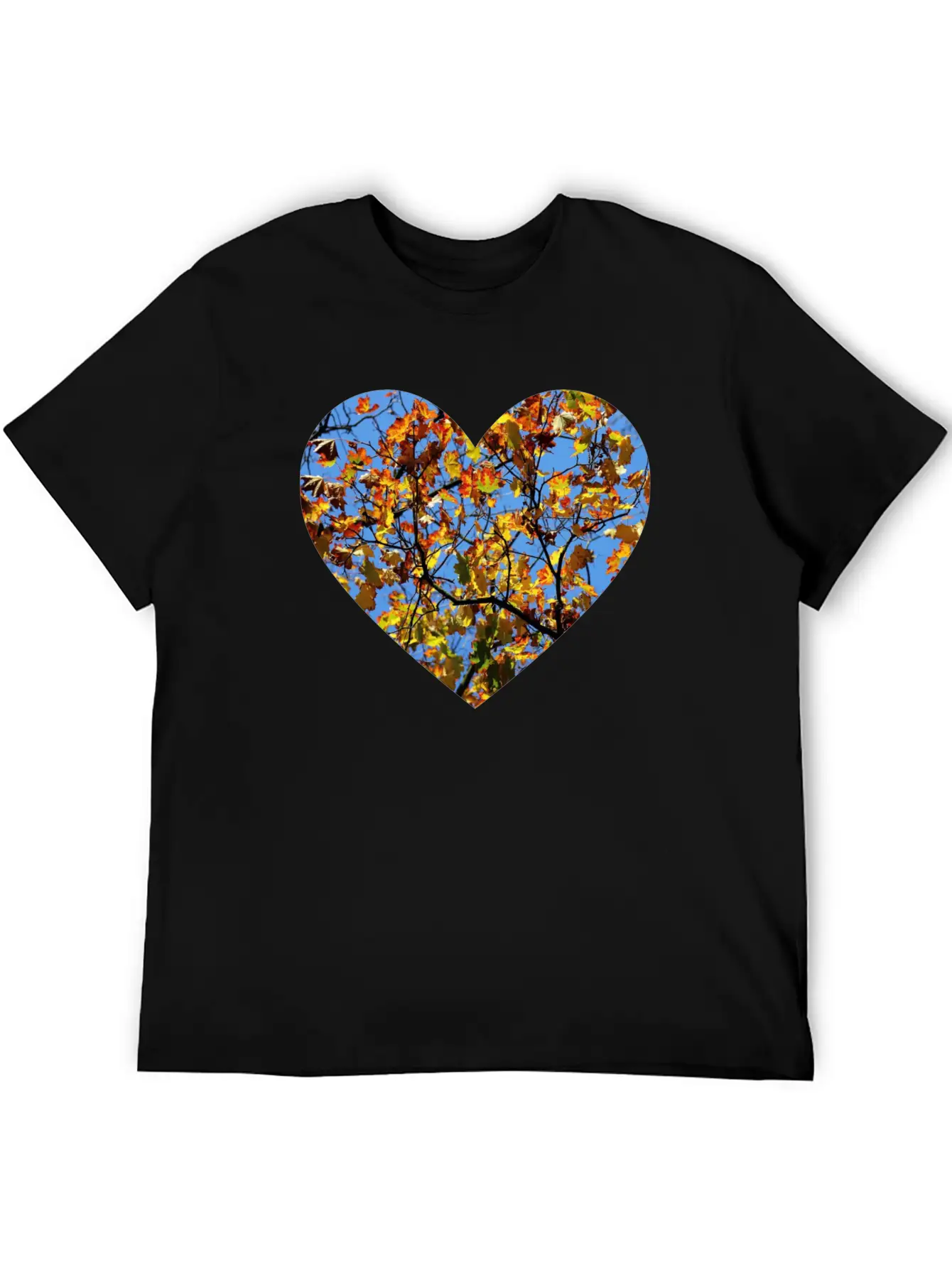 Autumn Heart Lightweight Cotton T-Shirt – Daily Comfort Graphic Shirt