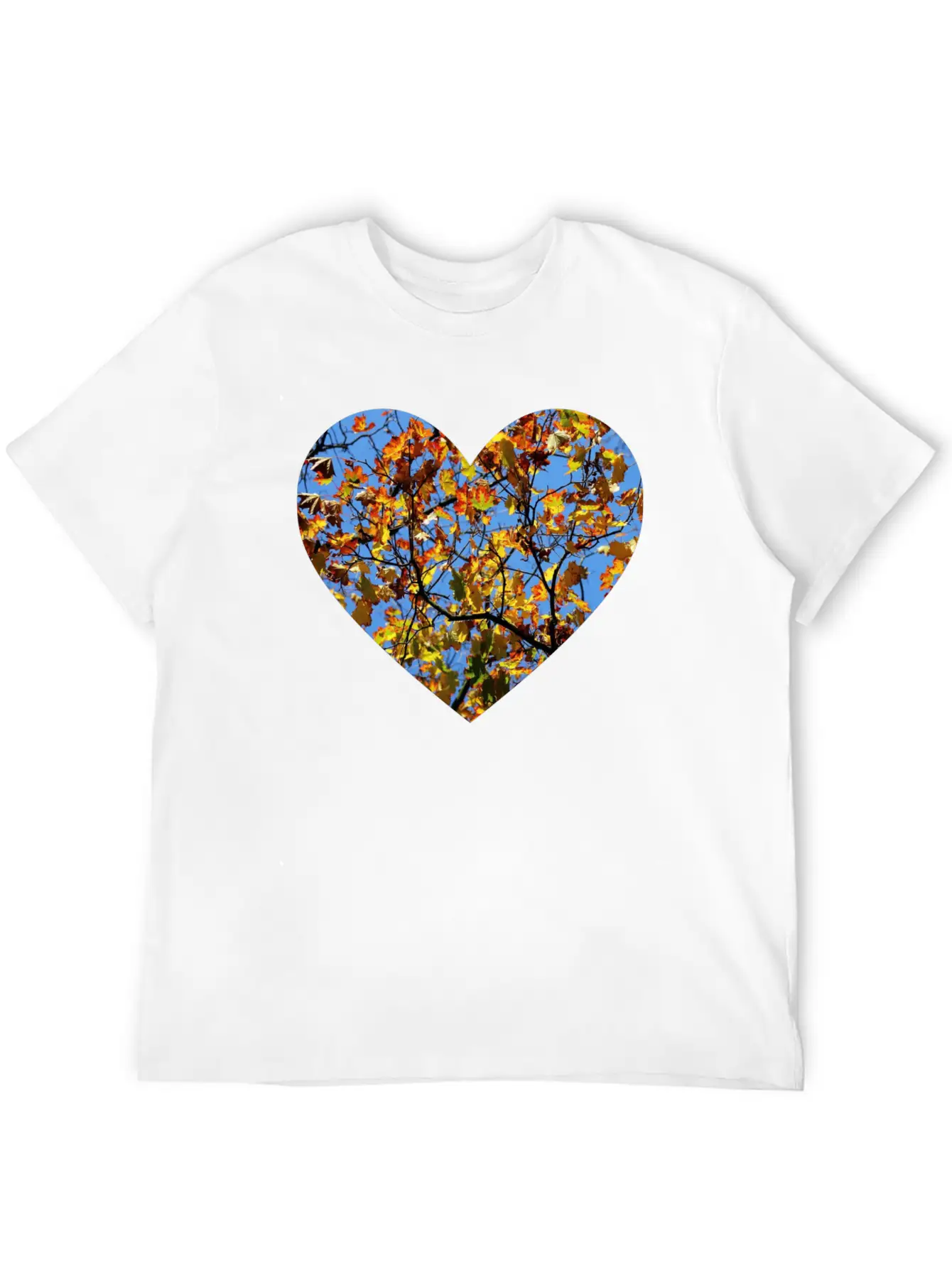 Autumn Heart Lightweight Cotton T-Shirt – Daily Comfort Graphic Shirt