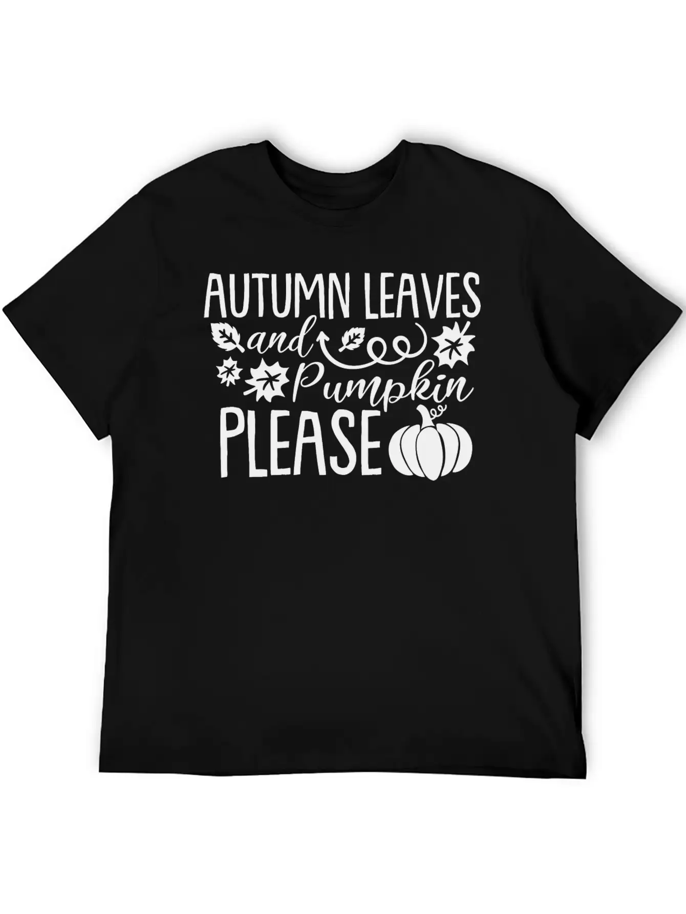 Autumn Leaves Pumpkin Please Lightweight Cotton T-Shirt – Daily Comfort Graphic Shirt
