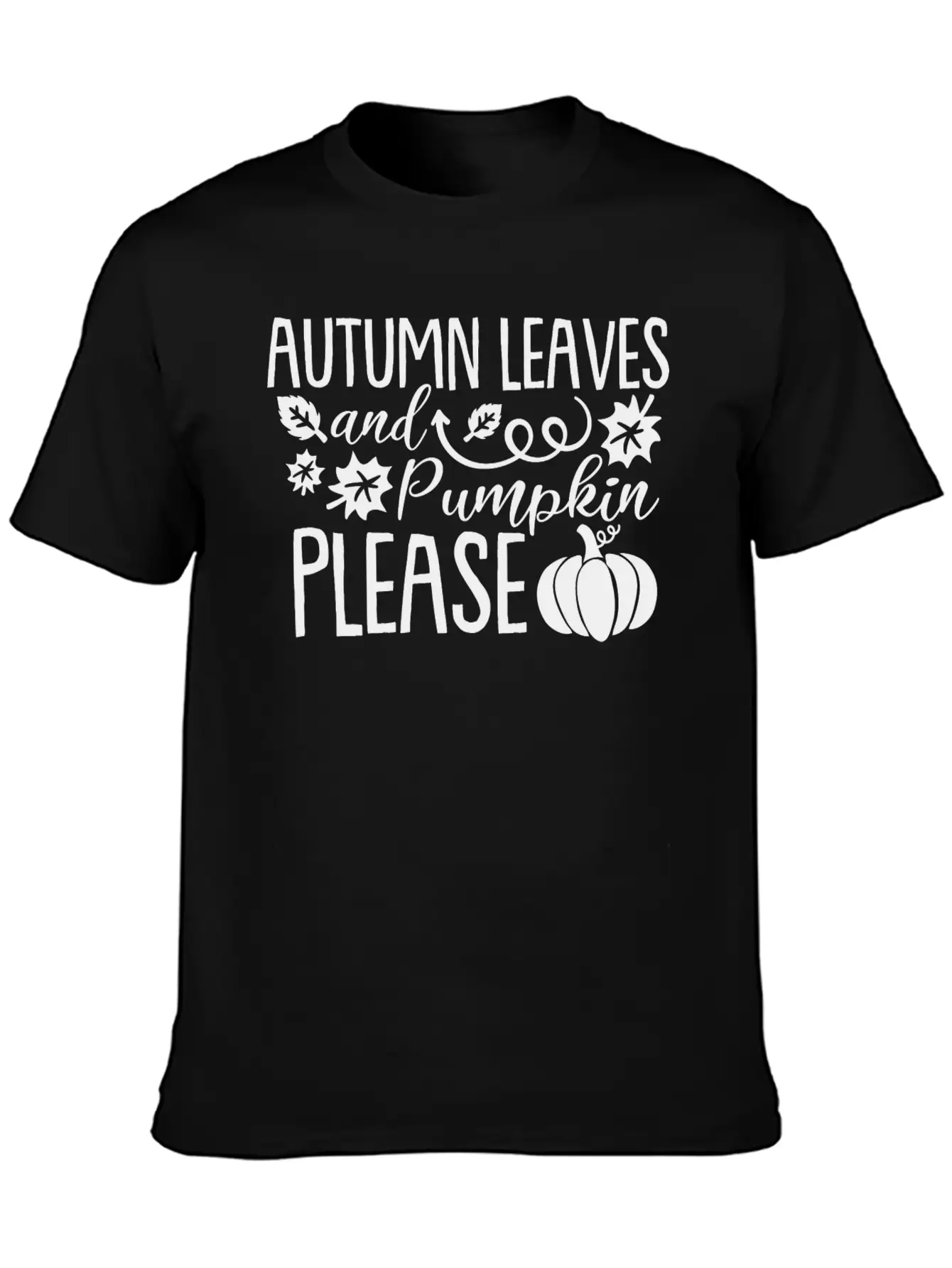 Autumn Leaves Pumpkin Please Lightweight Cotton T-Shirt – Daily Comfort Graphic Shirt