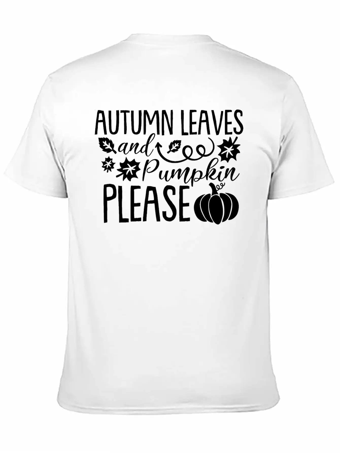 Autumn Leaves Pumpkin Please Lightweight Cotton T-Shirt – Daily Comfort Graphic Shirt