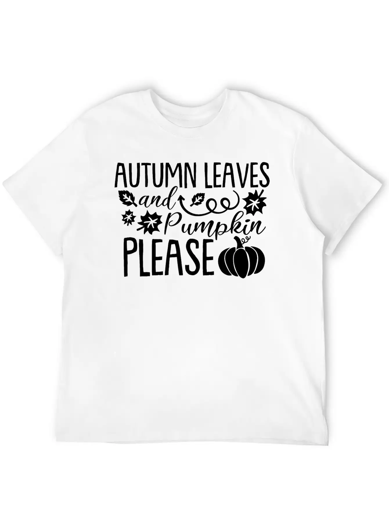 Autumn Leaves Pumpkin Please Lightweight Cotton T-Shirt – Daily Comfort Graphic Shirt