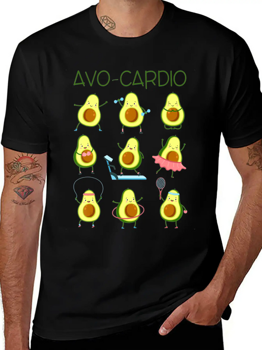 Avo Cardio Avocado Cardio Funny Exercise Fruit Pu Lightweight Cotton T-Shirt – Daily Comfort Graphic Shirt