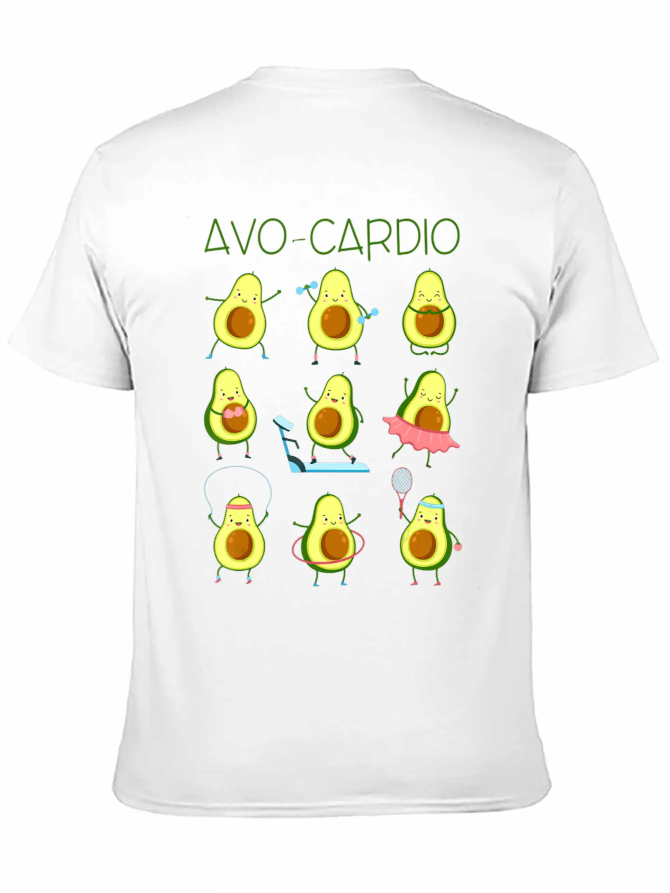 Avo Cardio Avocado Cardio Funny Exercise Fruit Pu Lightweight Cotton T-Shirt – Daily Comfort Graphic Shirt