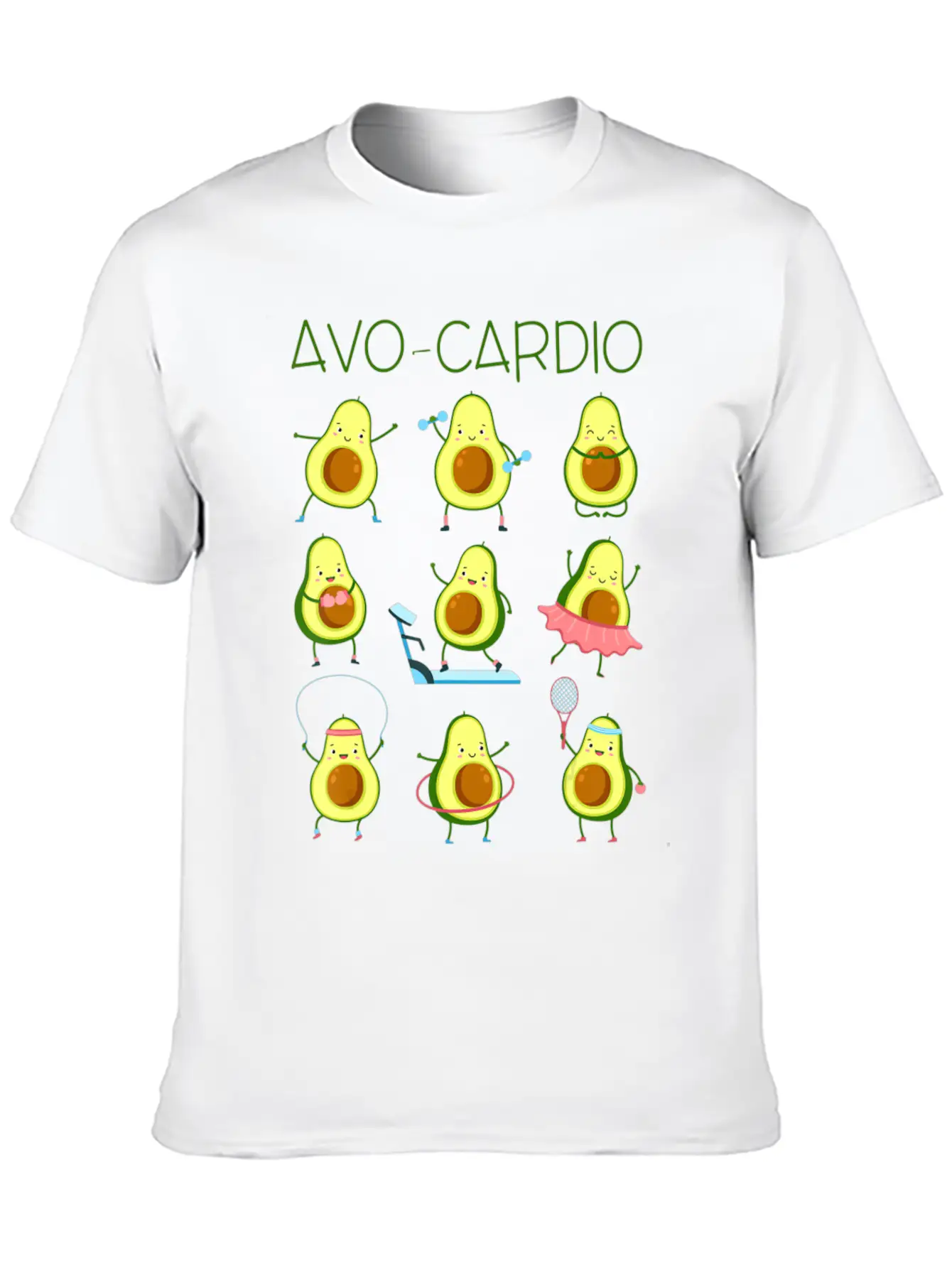 Avo Cardio Avocado Cardio Funny Exercise Fruit Pu Lightweight Cotton T-Shirt – Daily Comfort Graphic Shirt