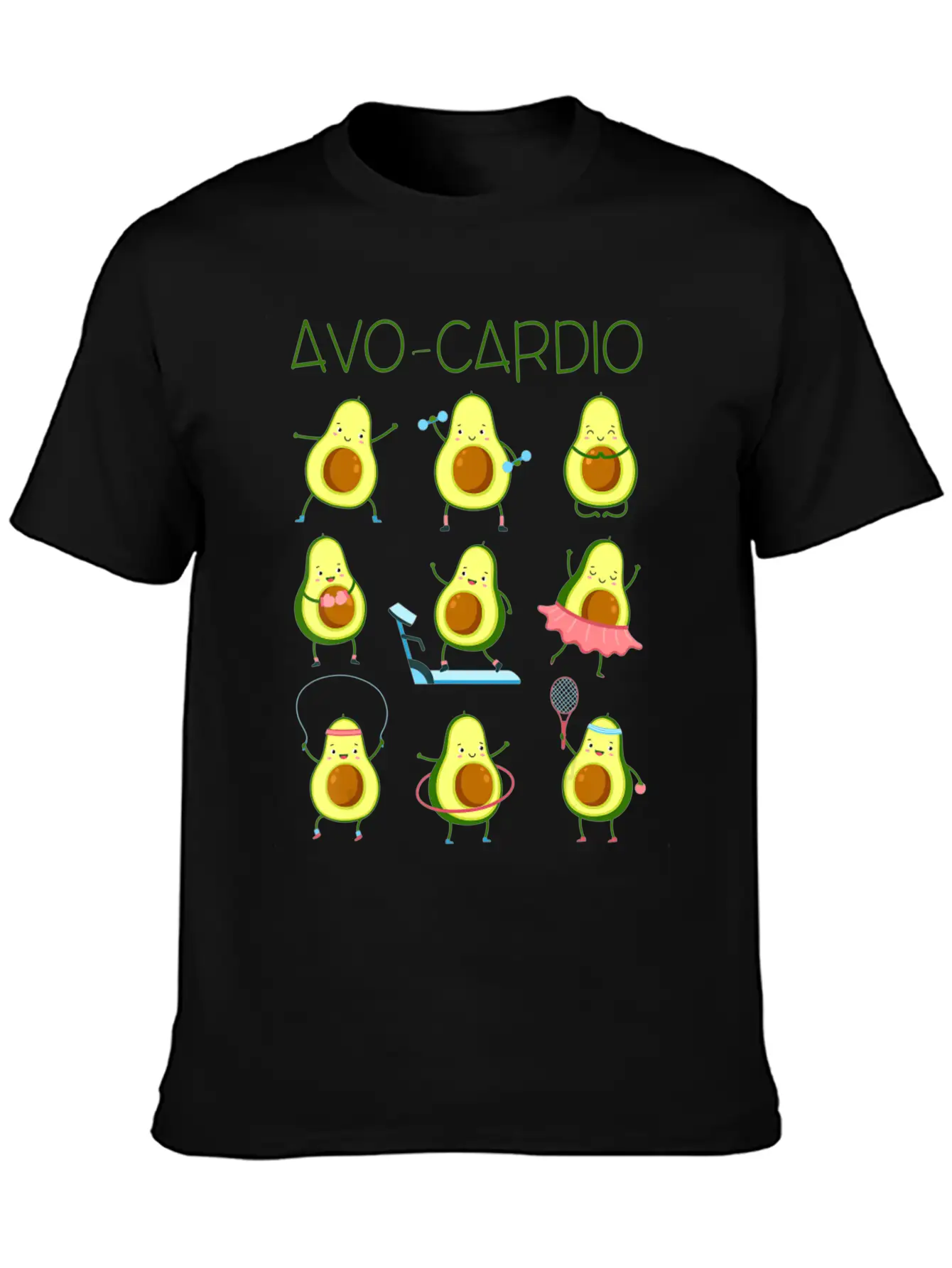 Avo Cardio Avocado Cardio Funny Exercise Fruit Pu Lightweight Cotton T-Shirt – Daily Comfort Graphic Shirt