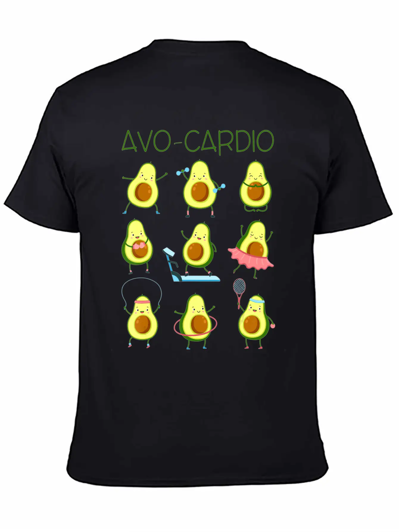 Avo Cardio Avocado Cardio Funny Exercise Fruit Pu Lightweight Cotton T-Shirt – Daily Comfort Graphic Shirt