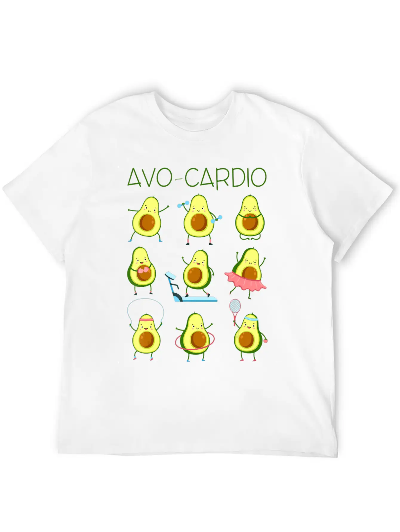Avo Cardio Avocado Cardio Funny Exercise Fruit Pu Lightweight Cotton T-Shirt – Daily Comfort Graphic Shirt