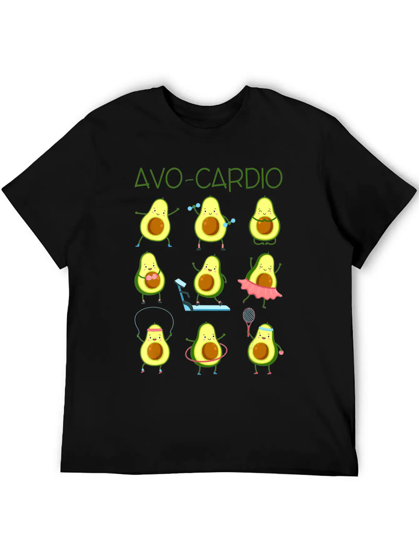 Avo Cardio Avocado Cardio Funny Exercise Fruit Pu Lightweight Cotton T-Shirt – Daily Comfort Graphic Shirt