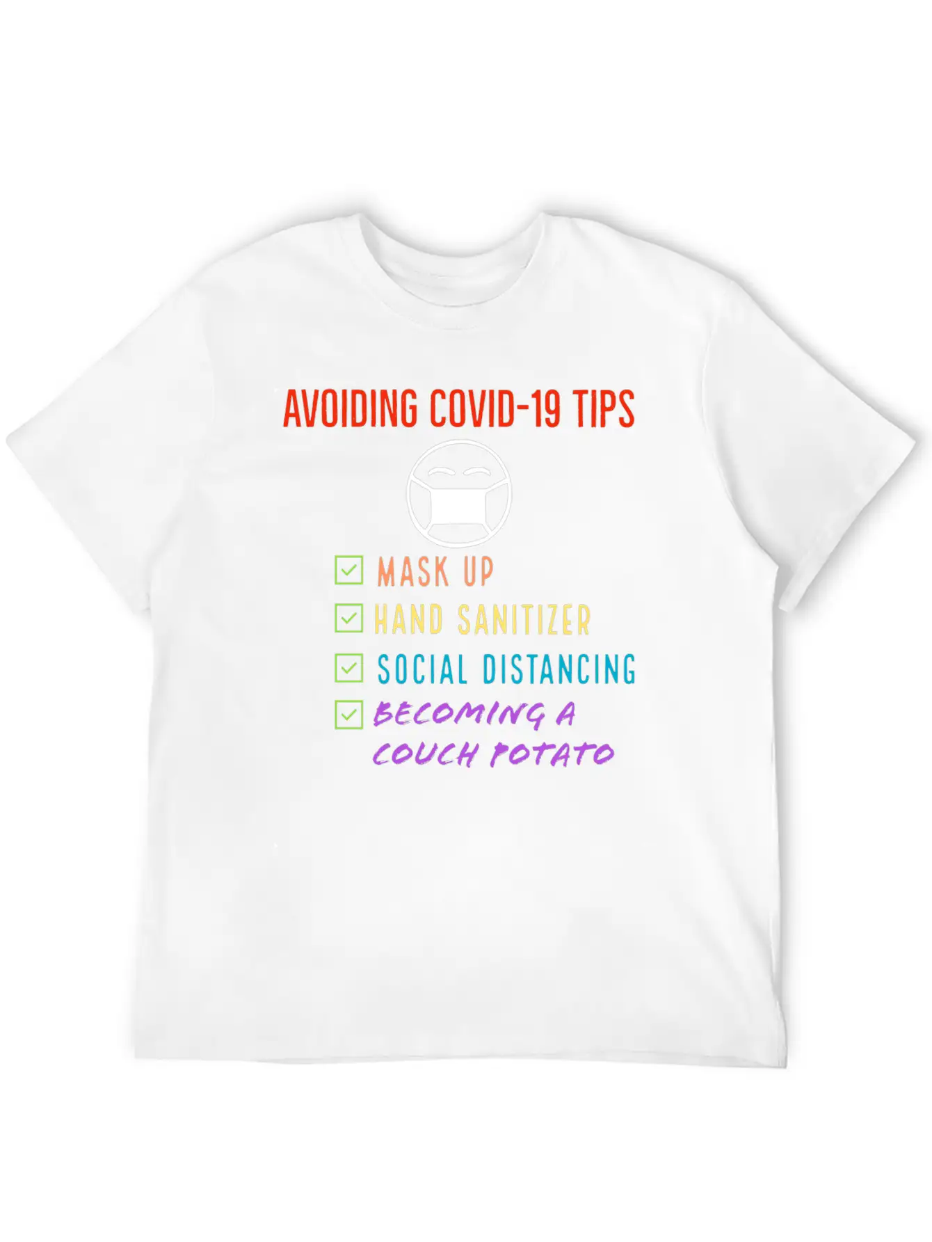 Avoiding Covid-19 Tips Checklist Lightweight Cotton T-Shirt – Daily Comfort Graphic Shirt