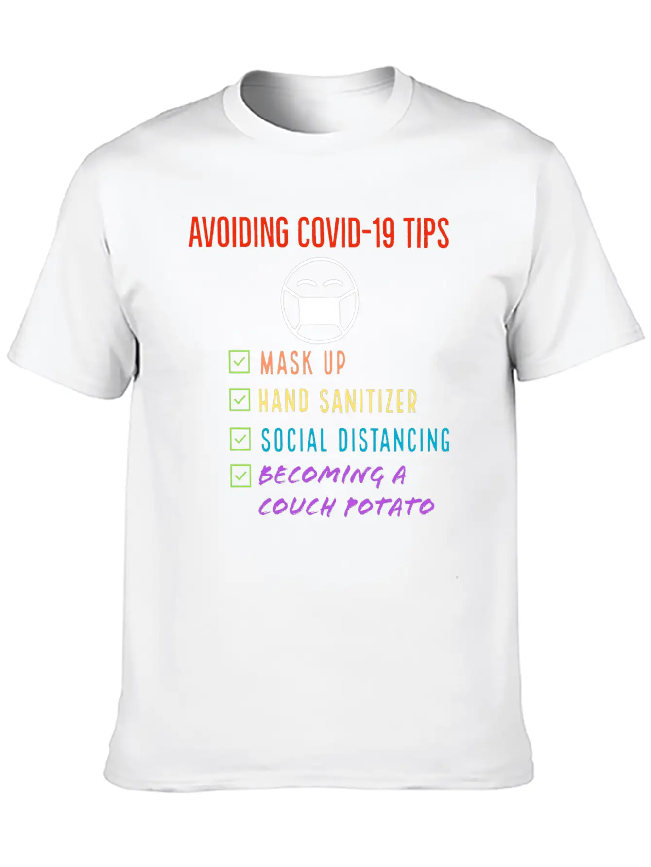 Avoiding Covid-19 Tips Checklist Lightweight Cotton T-Shirt – Daily Comfort Graphic Shirt