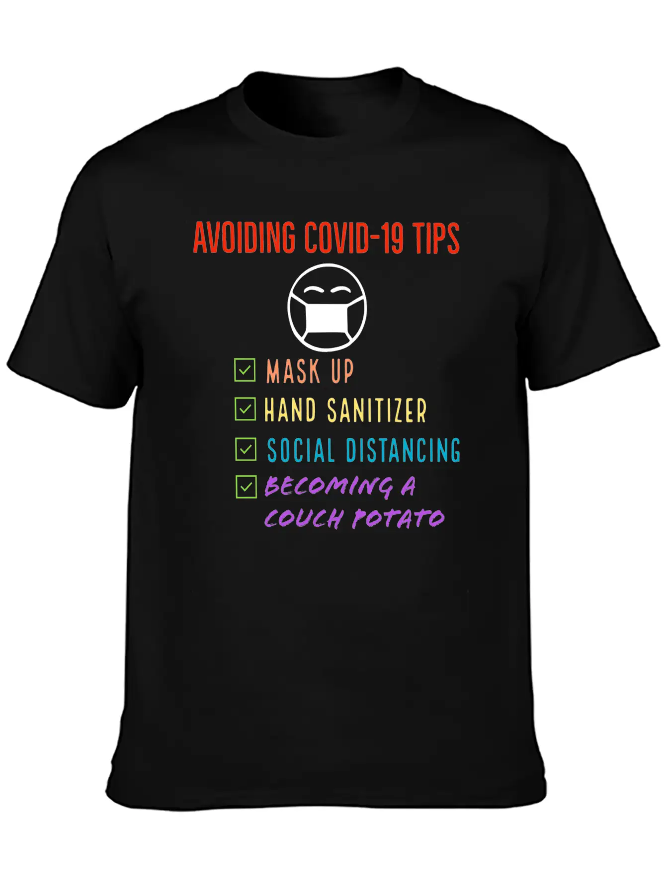 Avoiding Covid-19 Tips Checklist Lightweight Cotton T-Shirt – Daily Comfort Graphic Shirt