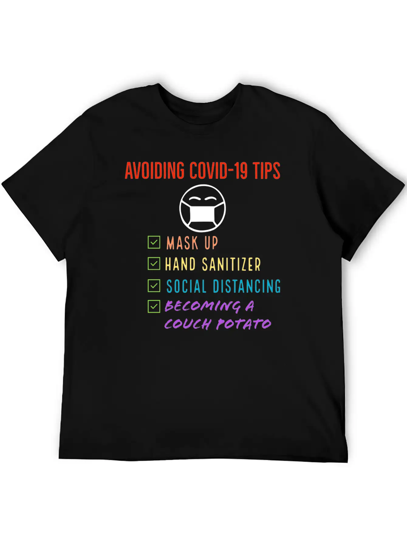 Avoiding Covid-19 Tips Checklist Lightweight Cotton T-Shirt – Daily Comfort Graphic Shirt