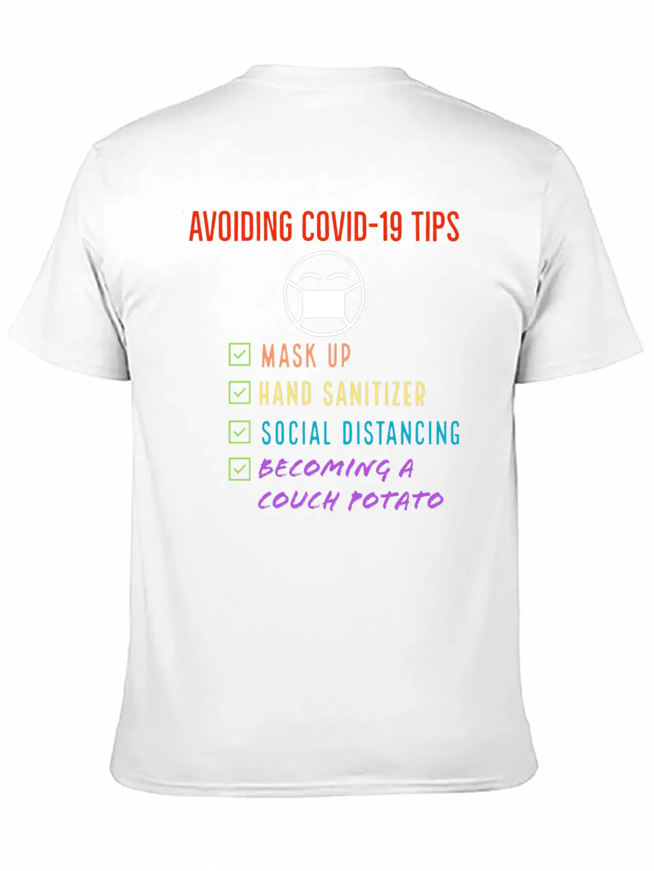 Avoiding Covid-19 Tips Checklist Lightweight Cotton T-Shirt – Daily Comfort Graphic Shirt