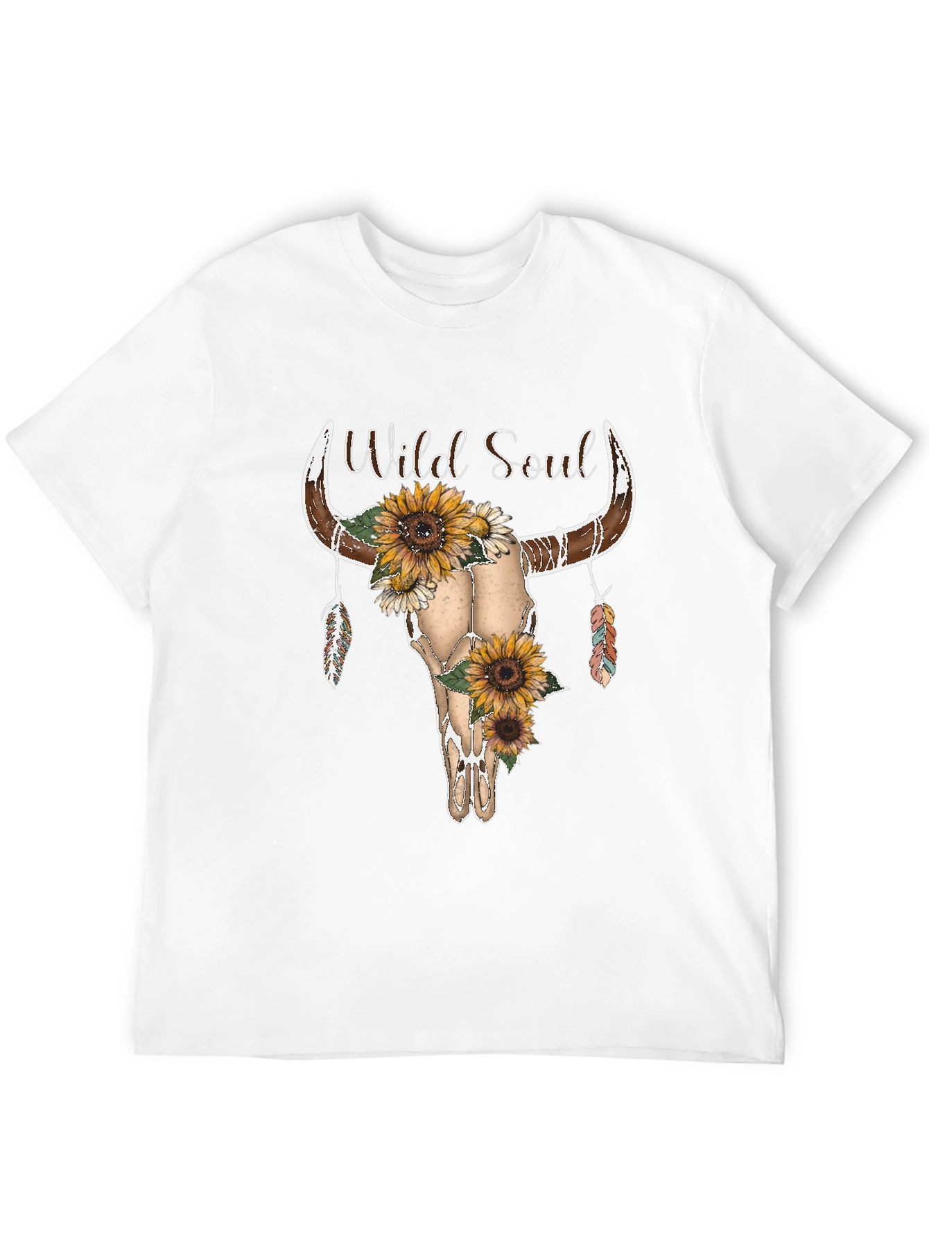 Wild Soul Sunflower Skull Graphic Tee - Unisex