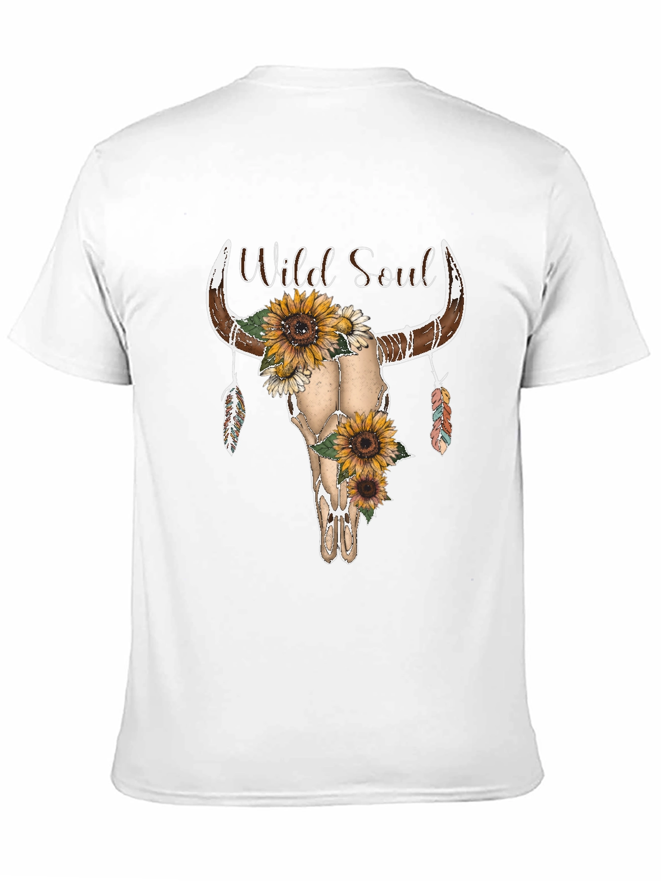 Wild Soul Sunflower Skull Graphic Tee - Unisex