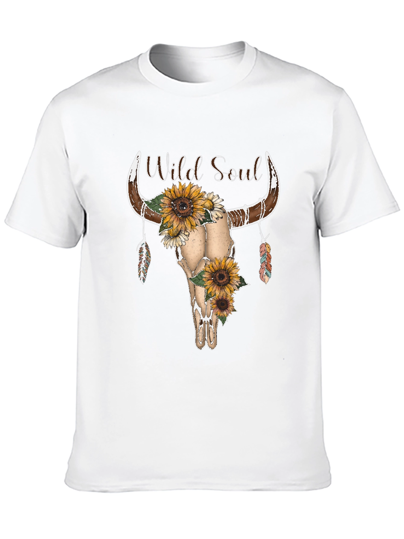 Wild Soul Sunflower Skull Graphic Tee - Unisex
