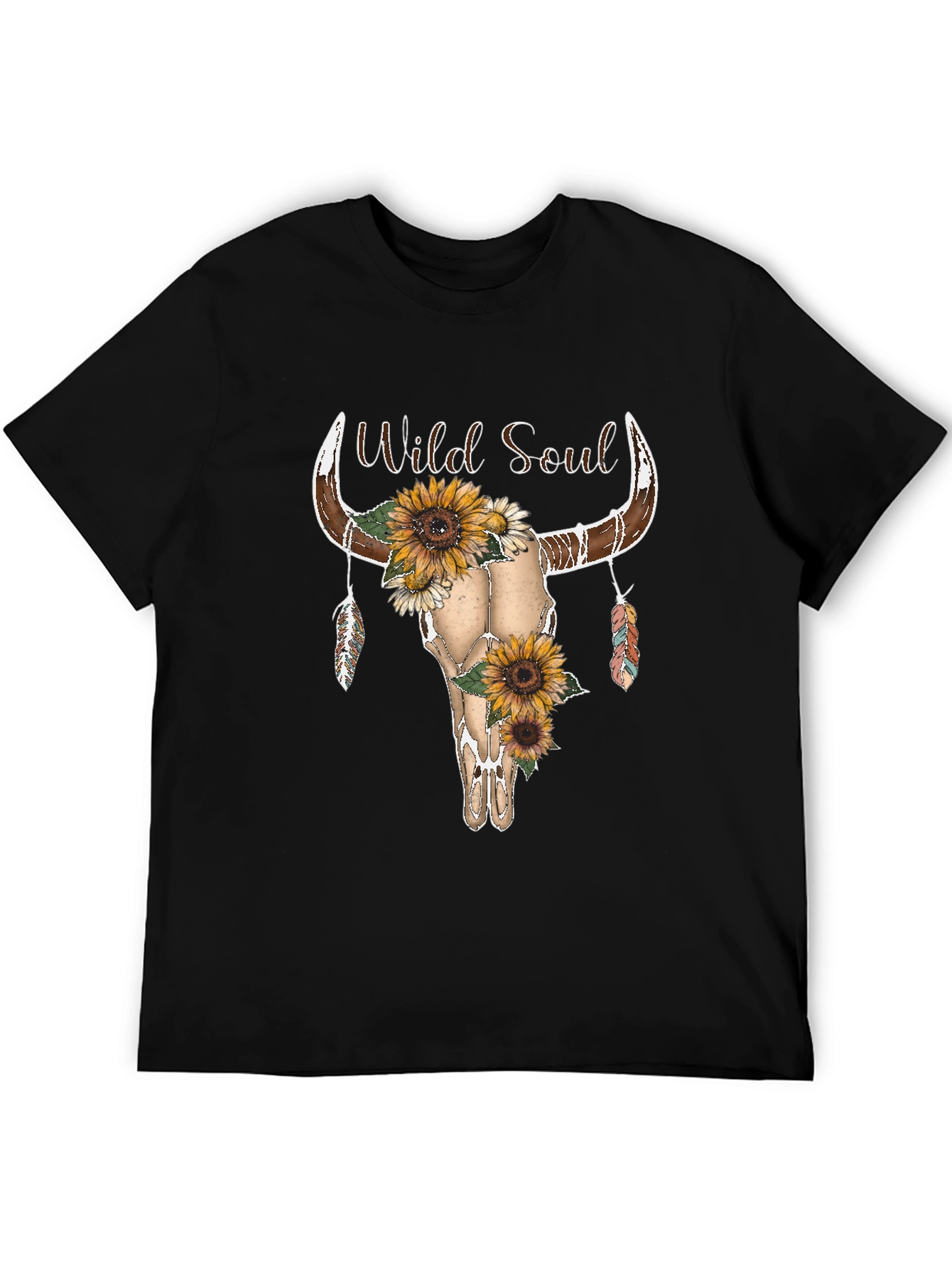 Wild Soul Sunflower Skull Graphic Tee - Unisex