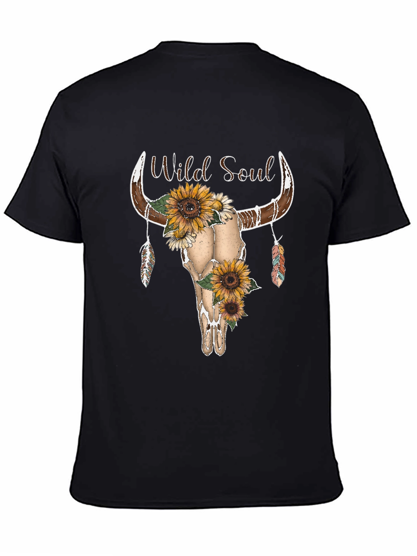 Wild Soul Sunflower Skull Graphic Tee - Unisex