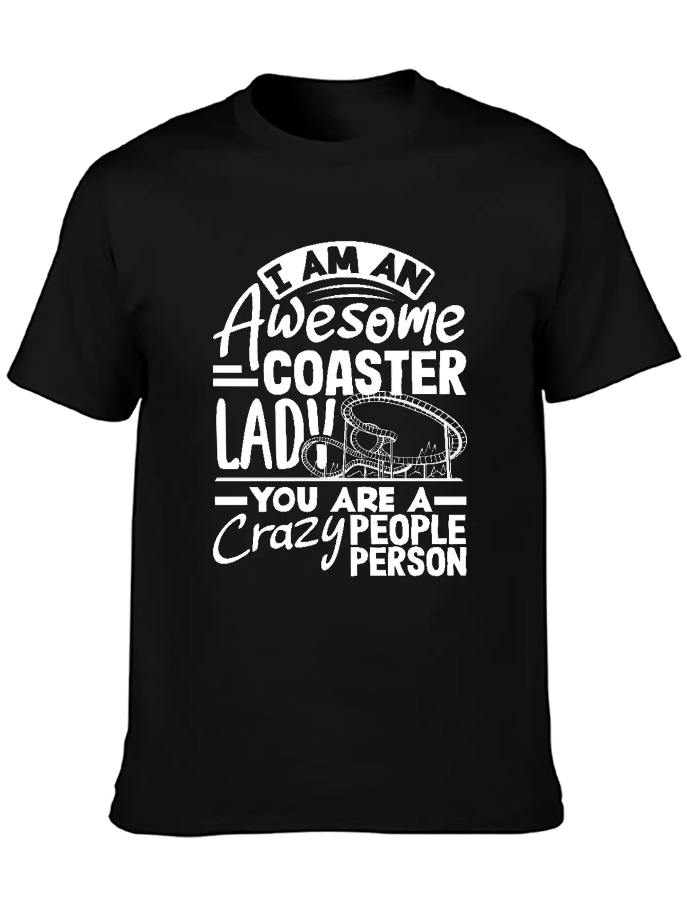 Awesome Coaster Lady Roller Coaster Fun Lightweight Cotton T-Shirt – Daily Comfort Graphic Shirt