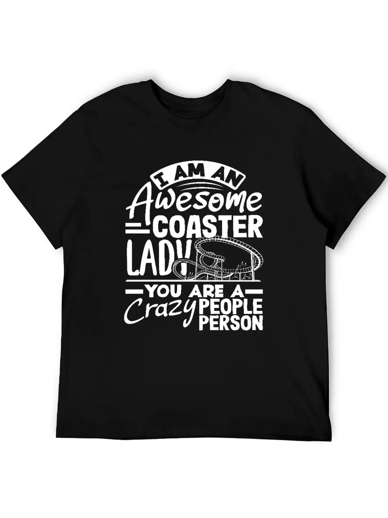 Awesome Coaster Lady Roller Coaster Fun Lightweight Cotton T-Shirt – Daily Comfort Graphic Shirt