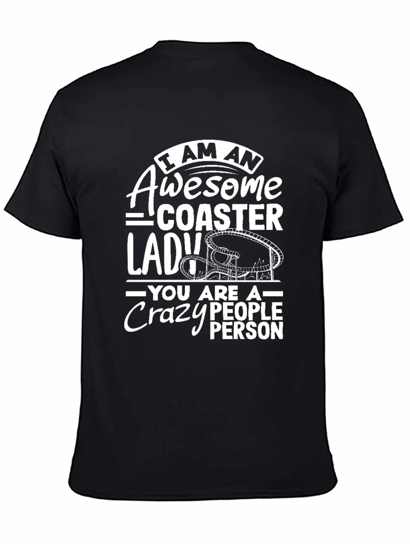 Awesome Coaster Lady Roller Coaster Fun Lightweight Cotton T-Shirt – Daily Comfort Graphic Shirt