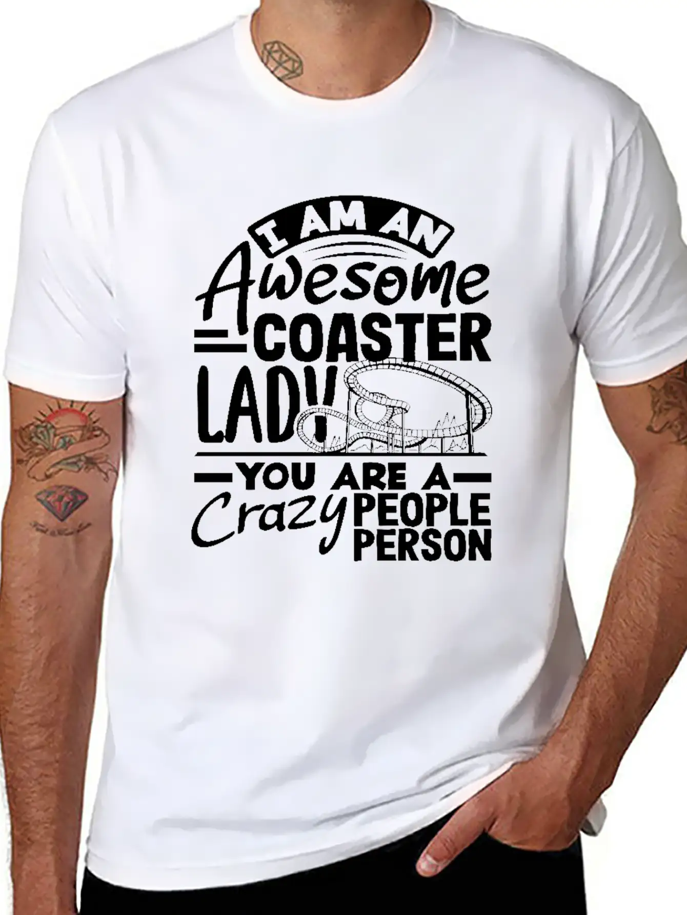 Awesome Coaster Lady Roller Coaster Fun Lightweight Cotton T-Shirt – Daily Comfort Graphic Shirt