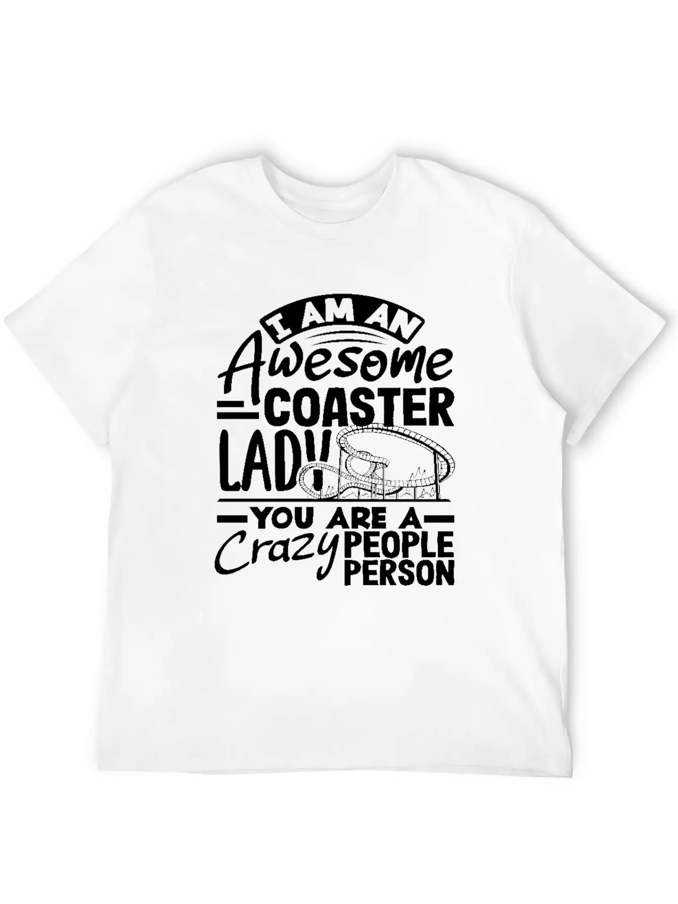 Awesome Coaster Lady Roller Coaster Fun Lightweight Cotton T-Shirt – Daily Comfort Graphic Shirt
