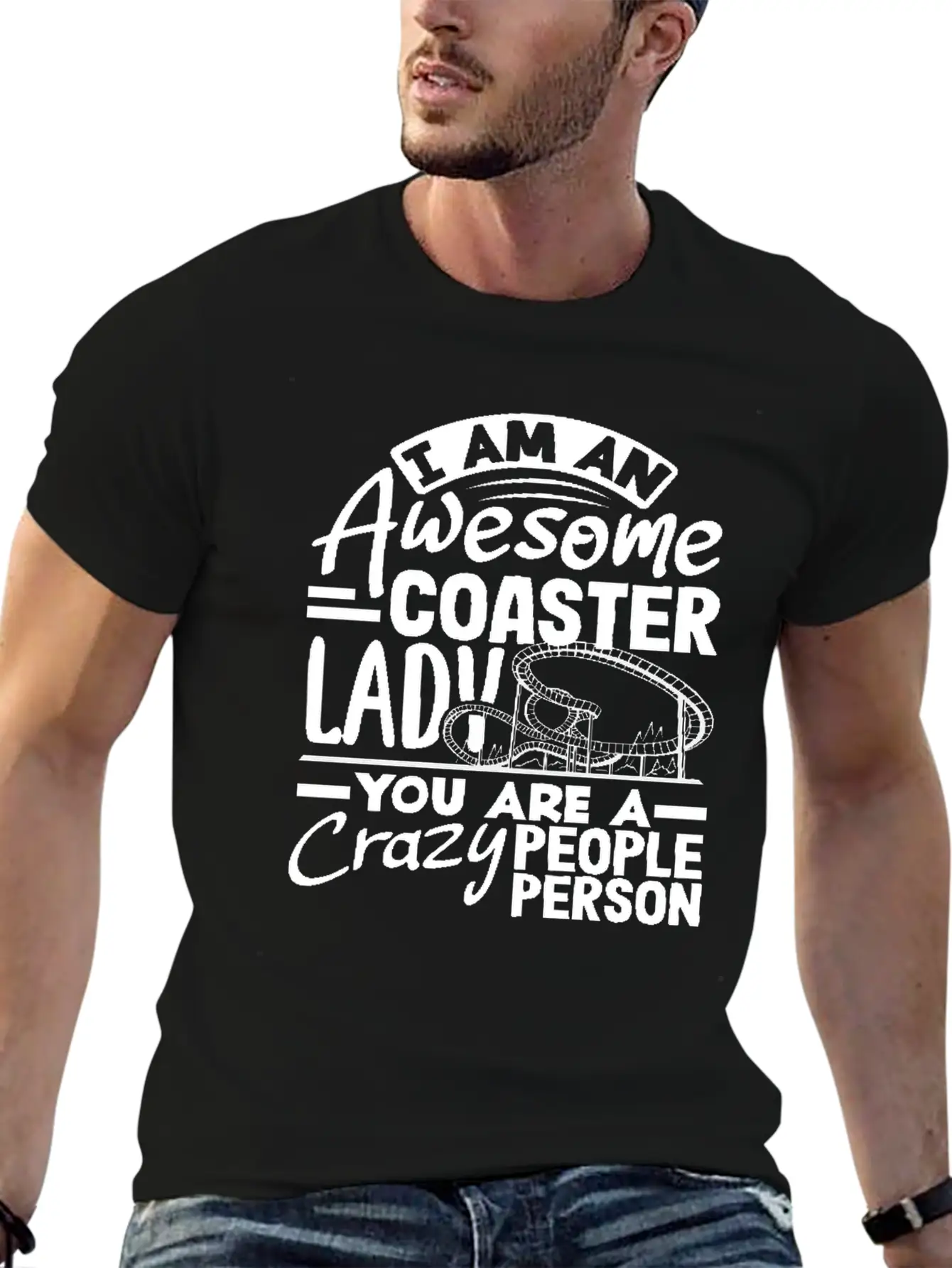 Awesome Coaster Lady Roller Coaster Fun Lightweight Cotton T-Shirt – Daily Comfort Graphic Shirt