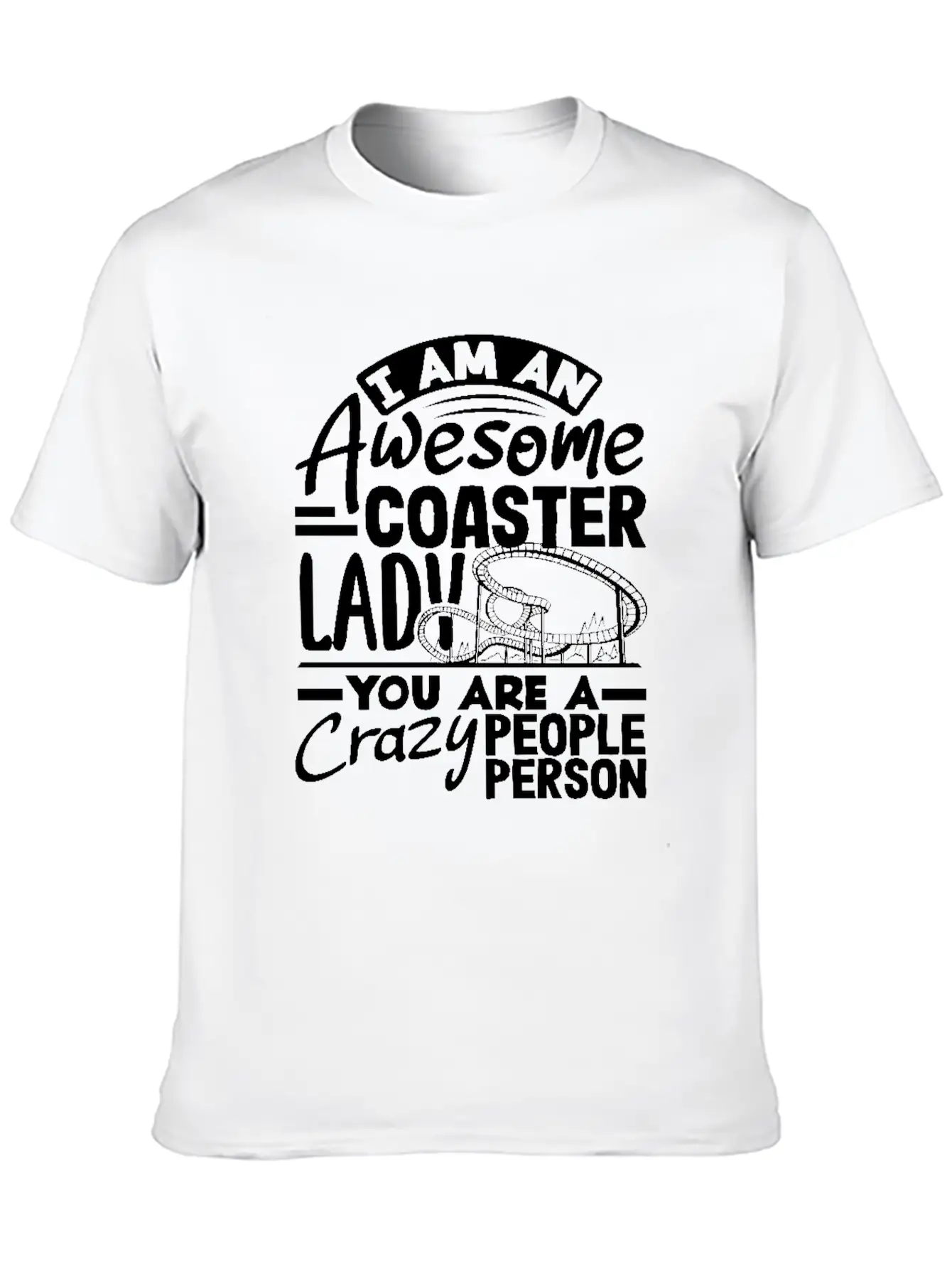Awesome Coaster Lady Roller Coaster Fun Lightweight Cotton T-Shirt – Daily Comfort Graphic Shirt