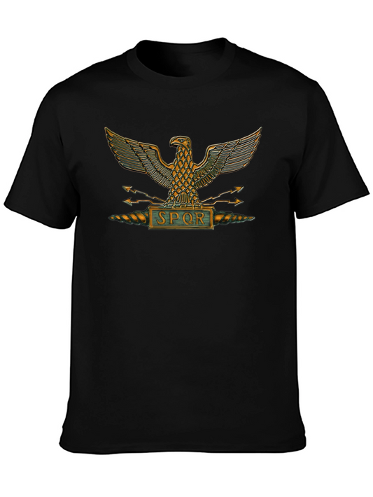 SPQR Roman Eagle T-Shirt - Black