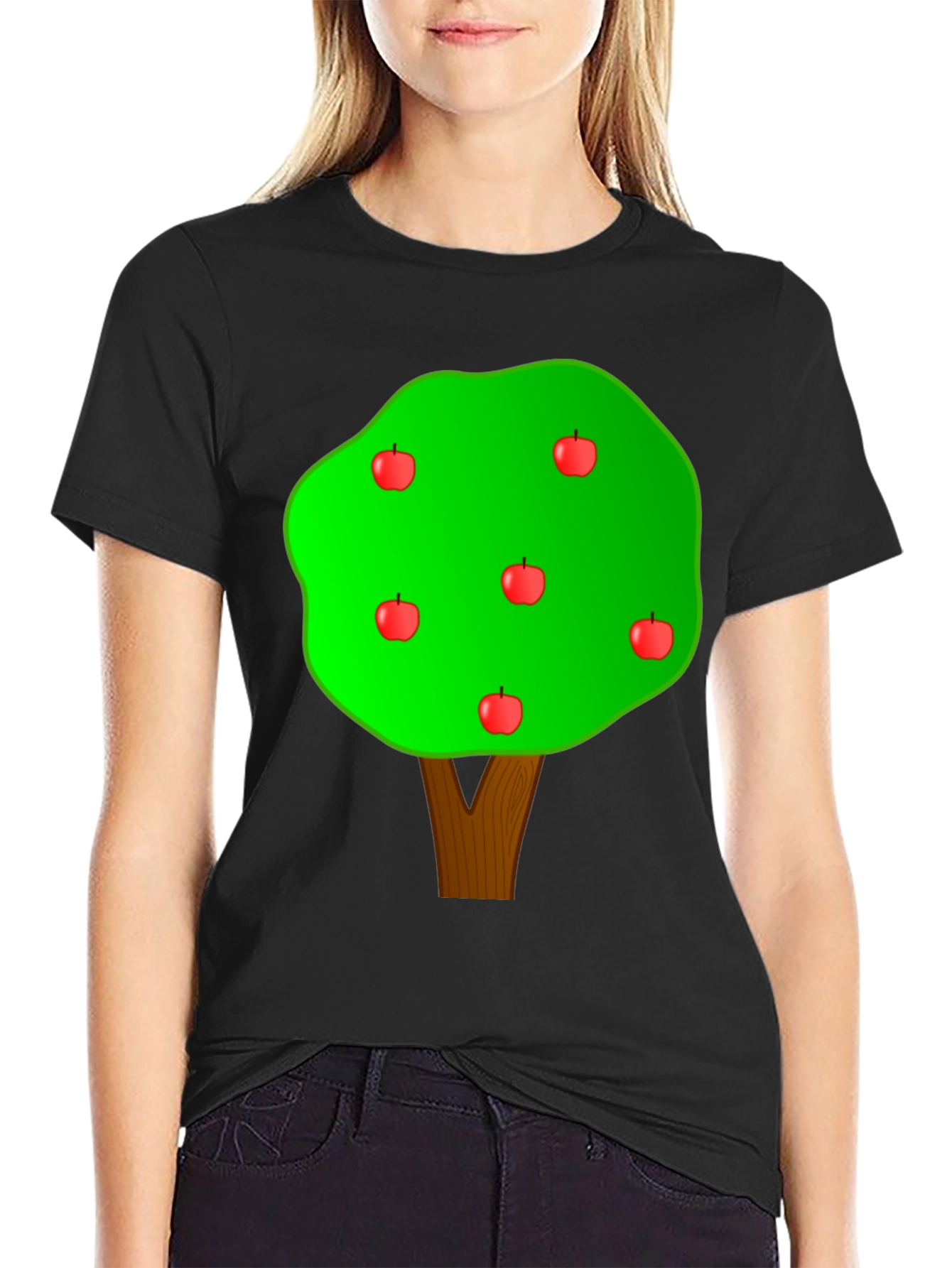 Apple Tree Graphic T-Shirt - Casual Cotton Tee