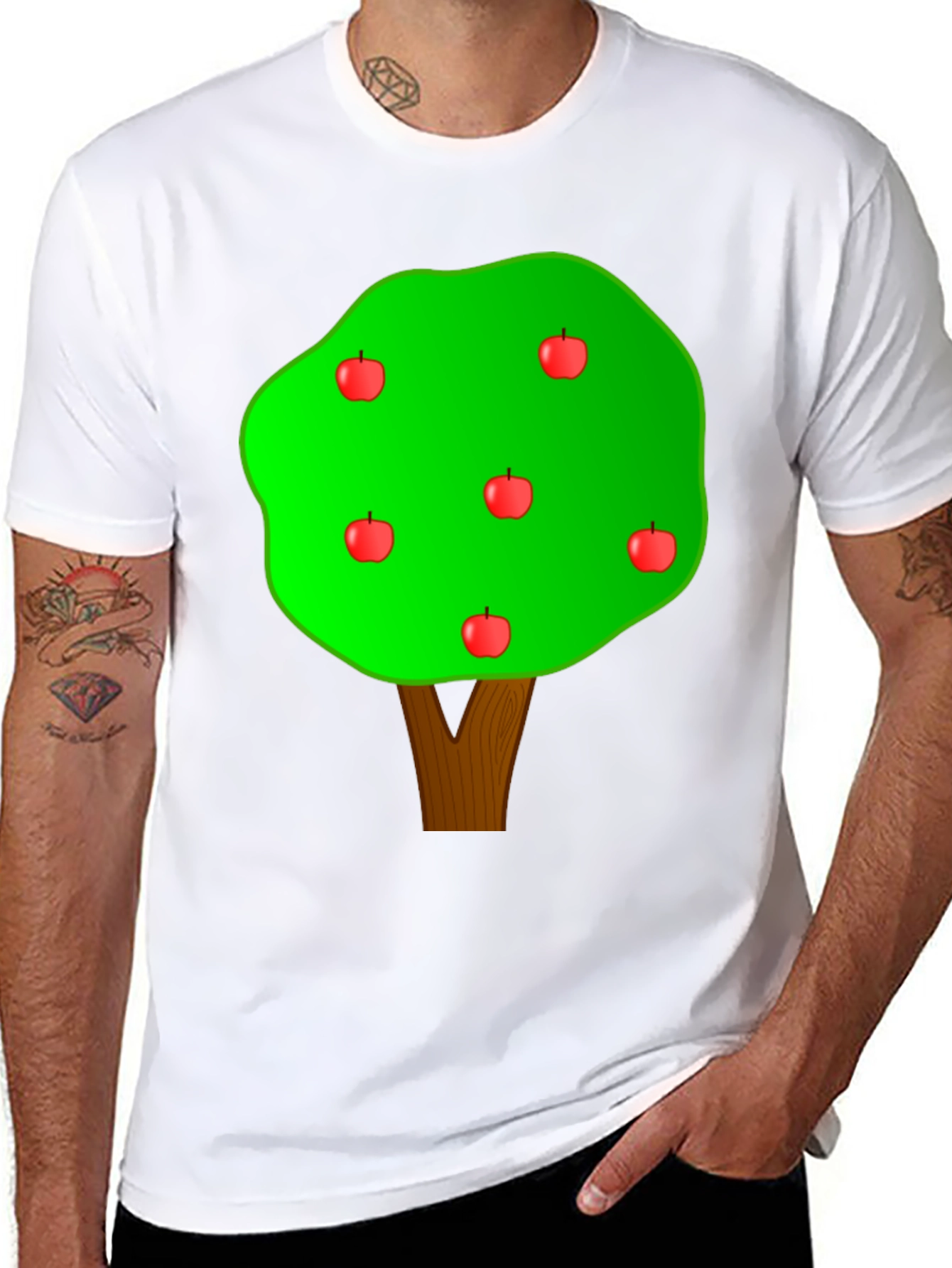 Apple Tree Graphic T-Shirt - Casual Cotton Tee