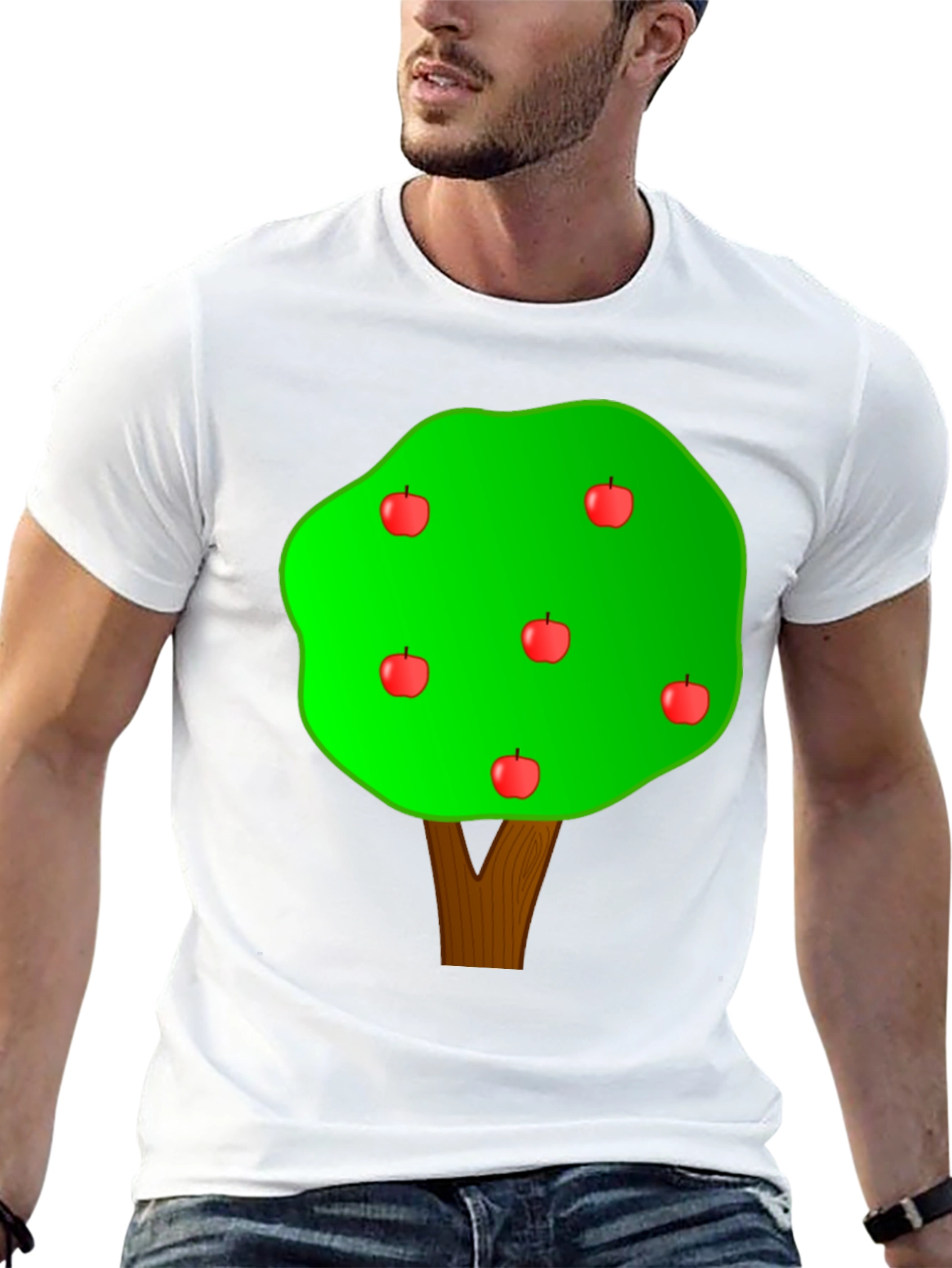 Apple Tree Graphic T-Shirt - Casual Cotton Tee