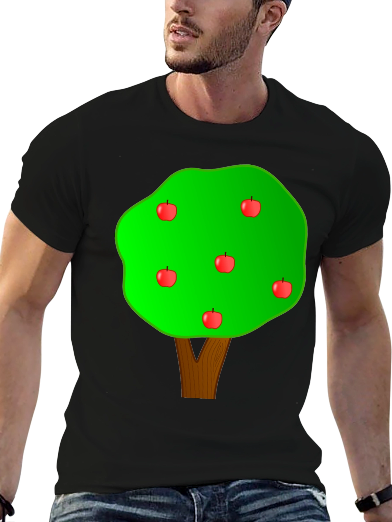 Apple Tree Graphic T-Shirt - Casual Cotton Tee