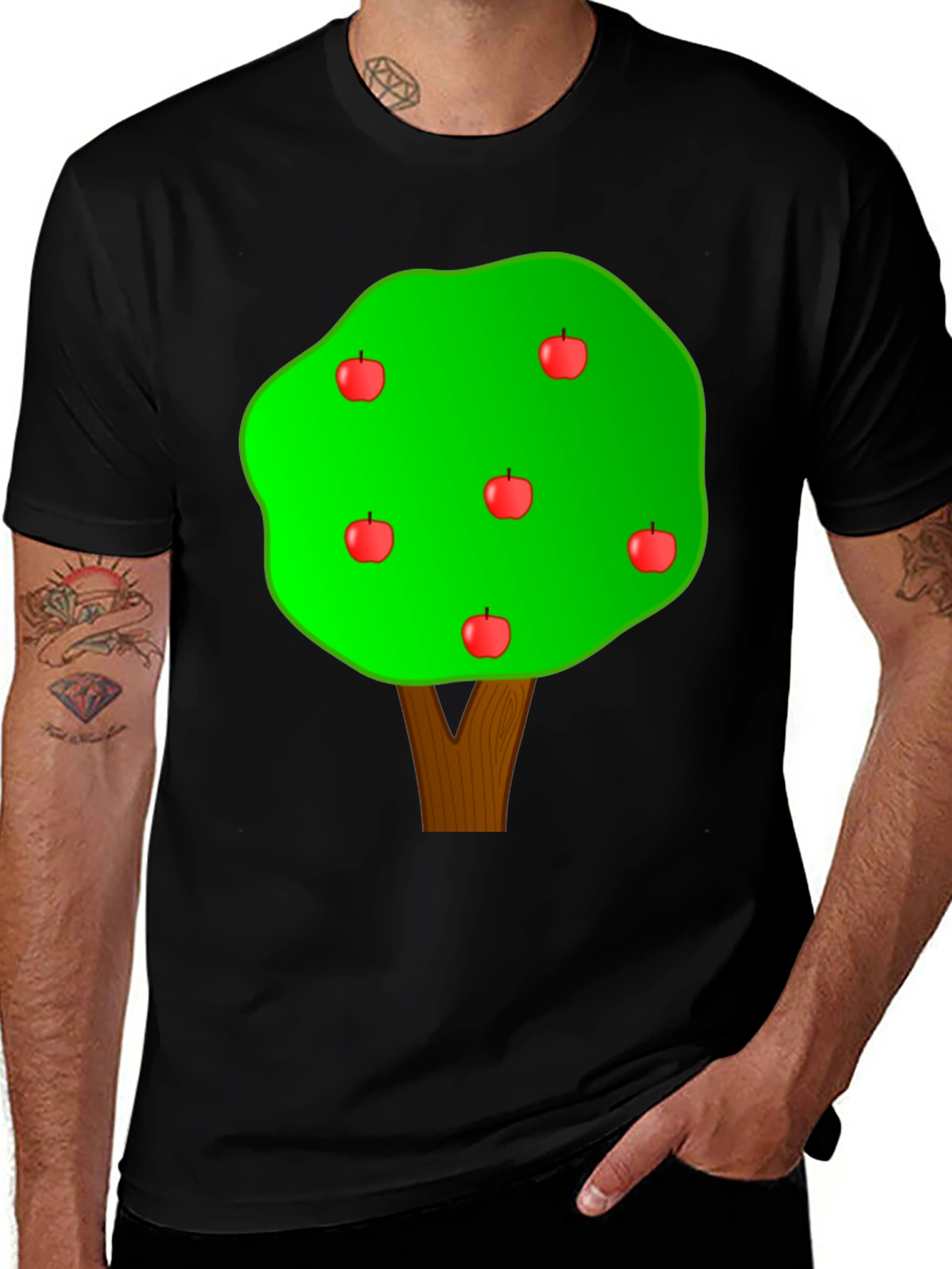 Apple Tree Graphic T-Shirt - Casual Cotton Tee